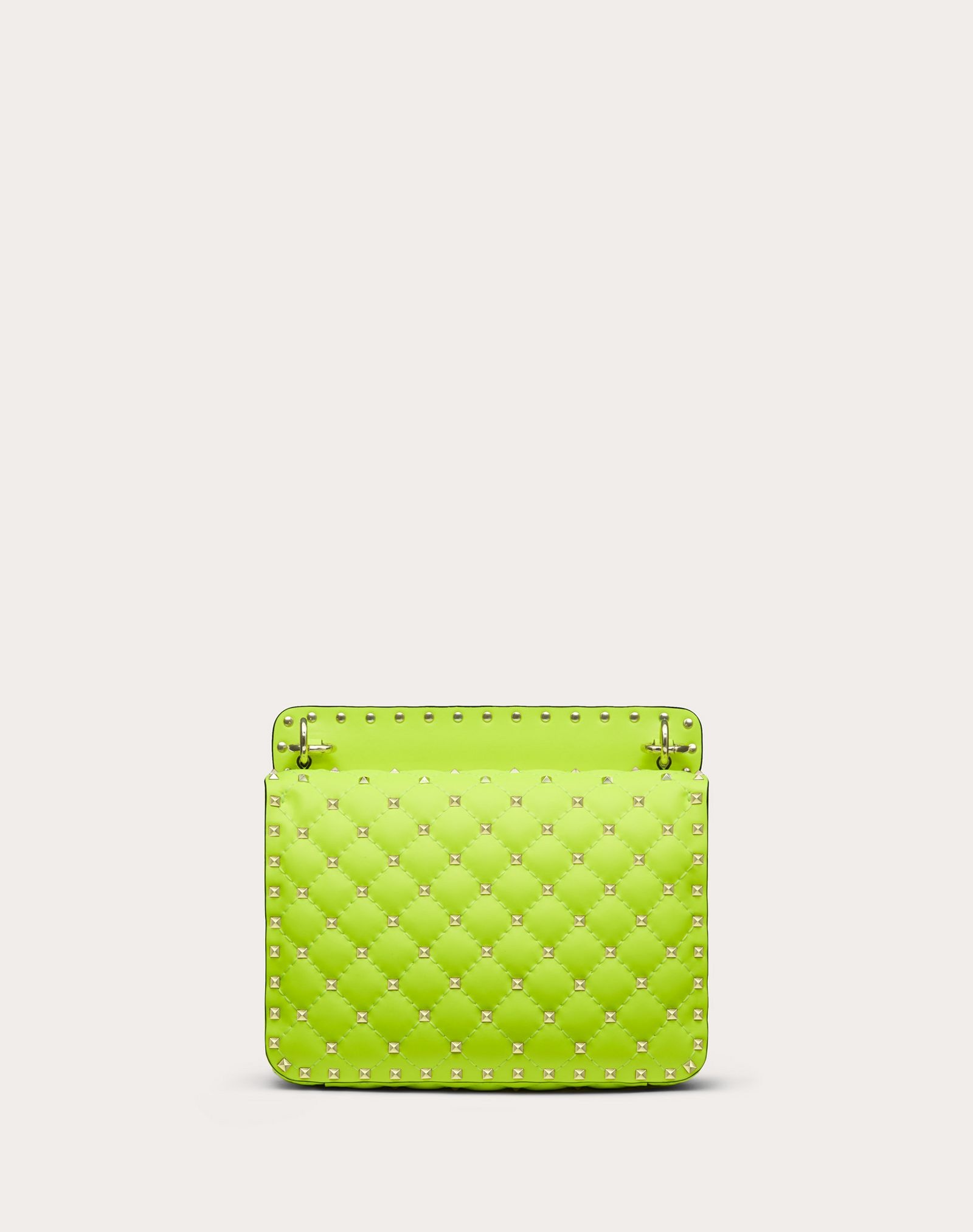 Medium Rockstud Spike fluo calfskin leather bag - 3