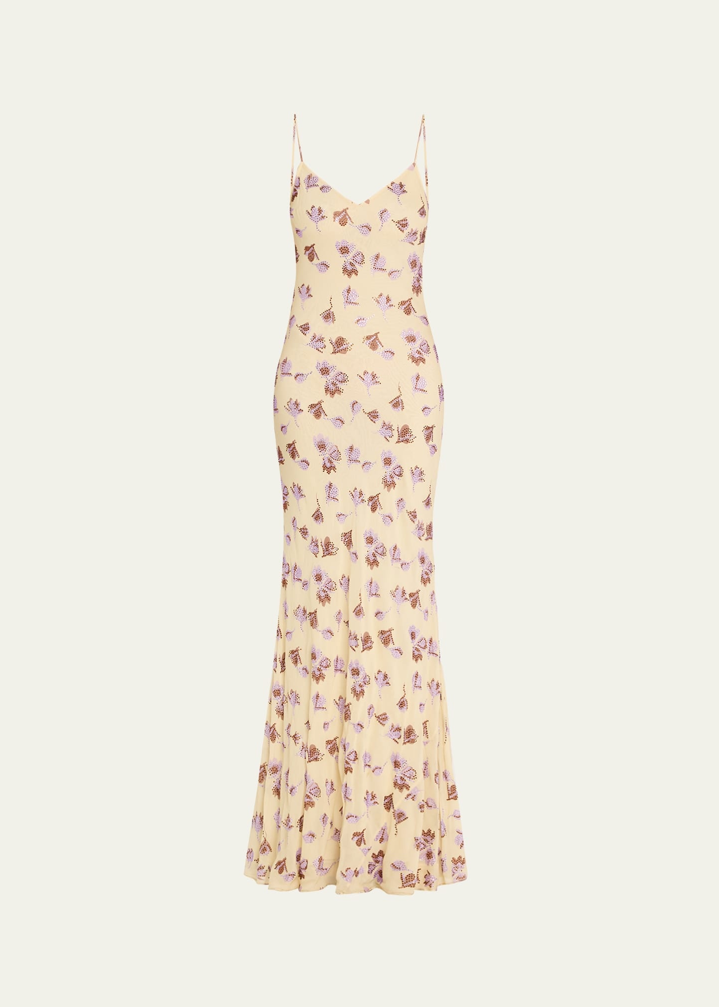 Embellished Floral Maxi Dress - 1