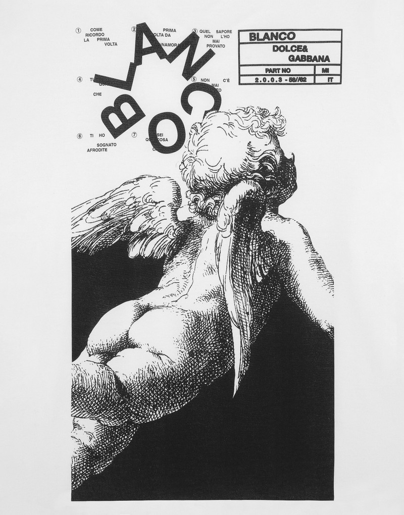 DOLCE&GABBANA BLANCO short-sleeved jersey T-shirt with angel print 6