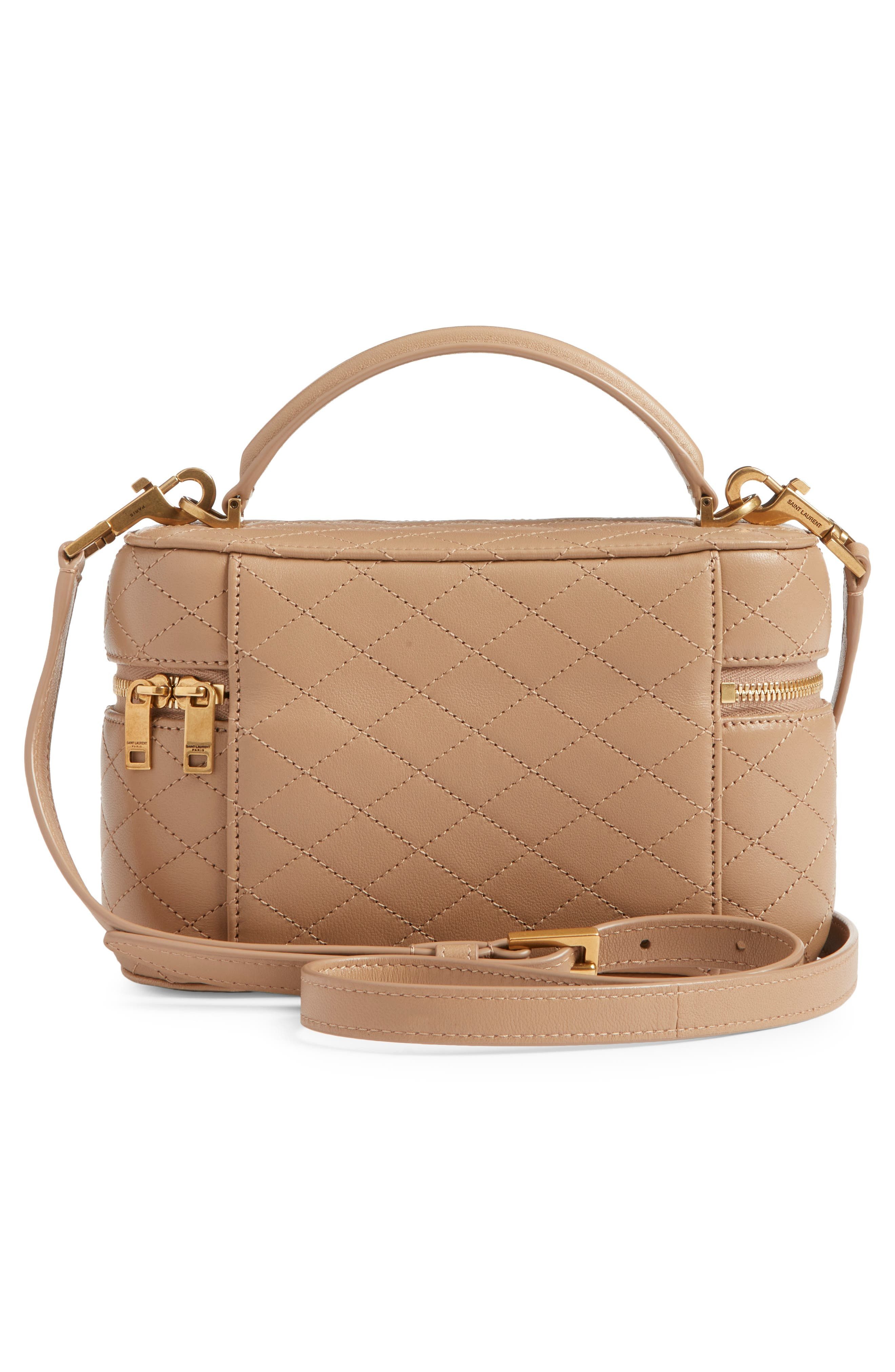 Saint Laurent Mini Gaby Quilted Leather Vanity Case in Dark Toffee at Nordstrom - 2