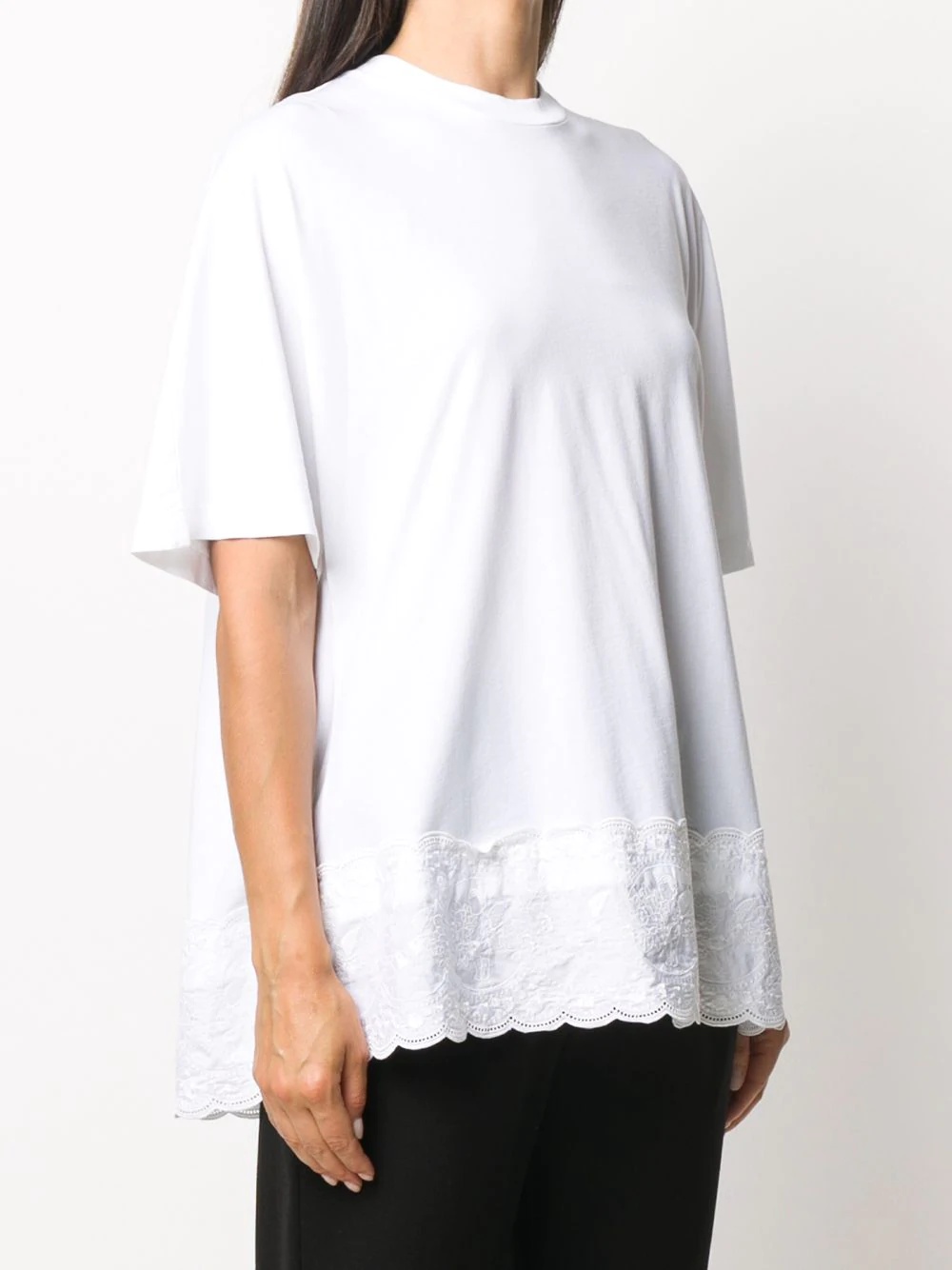 broderie anglaise detail T-shirt - 3