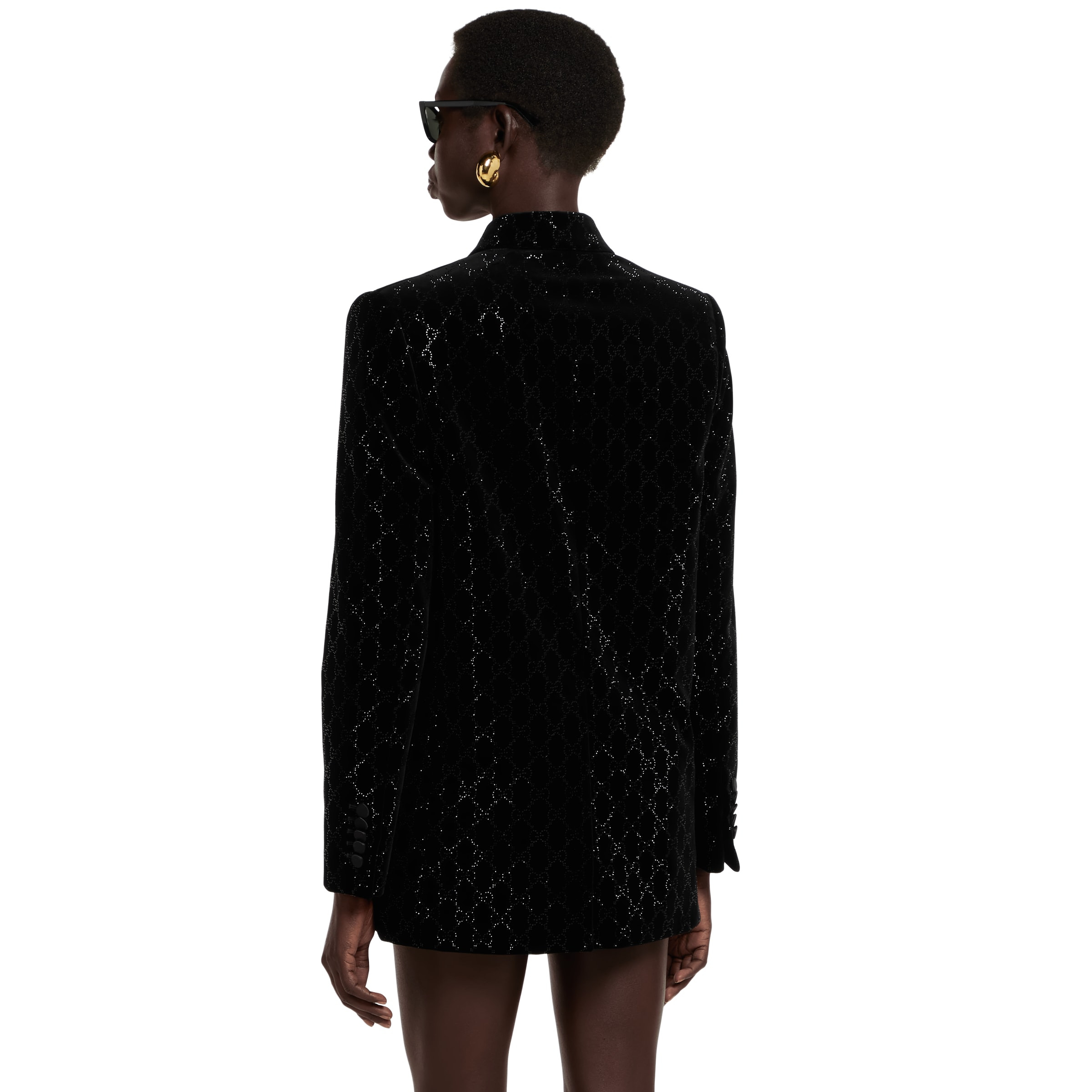 Embroidered cotton velvet jacket - 4