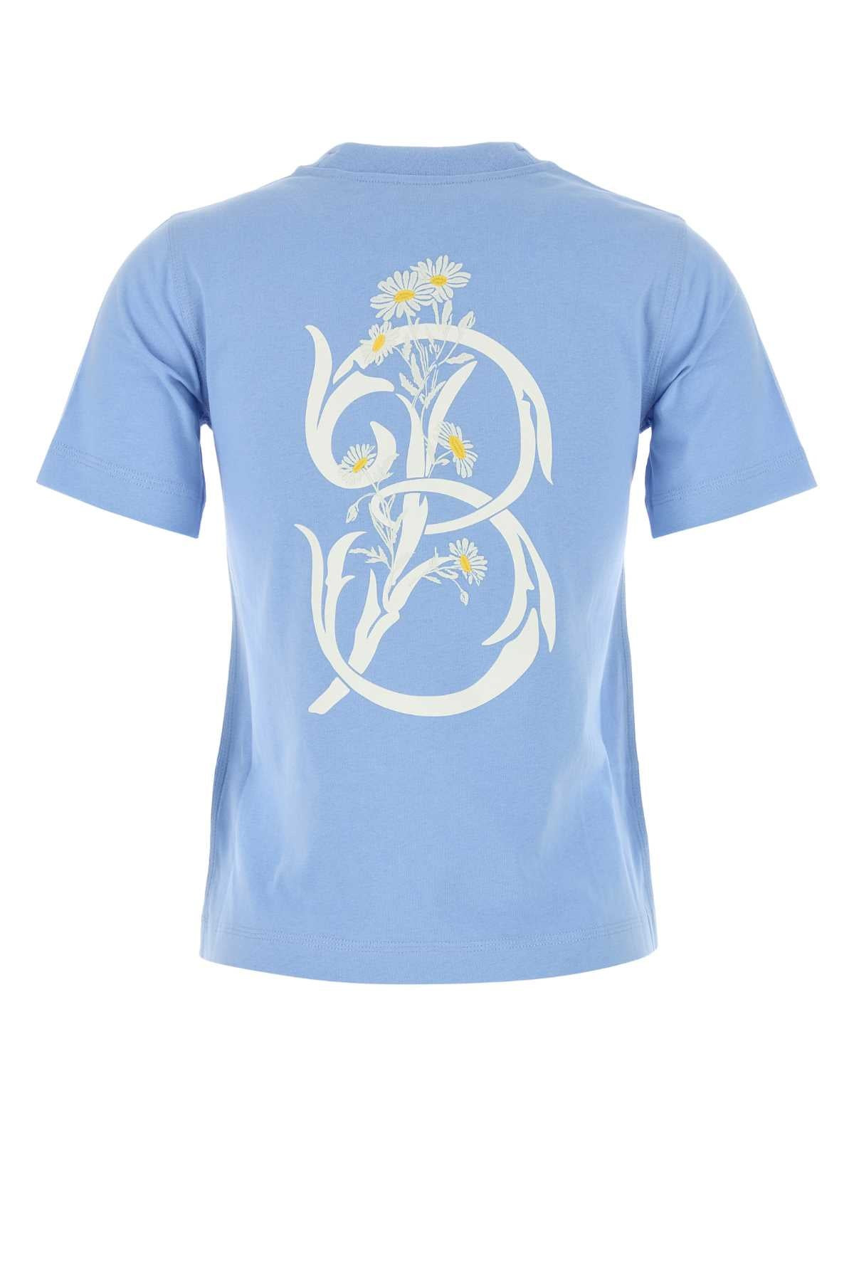 Burberry Women Cerulean Blue Cotton T-Shirt - 2