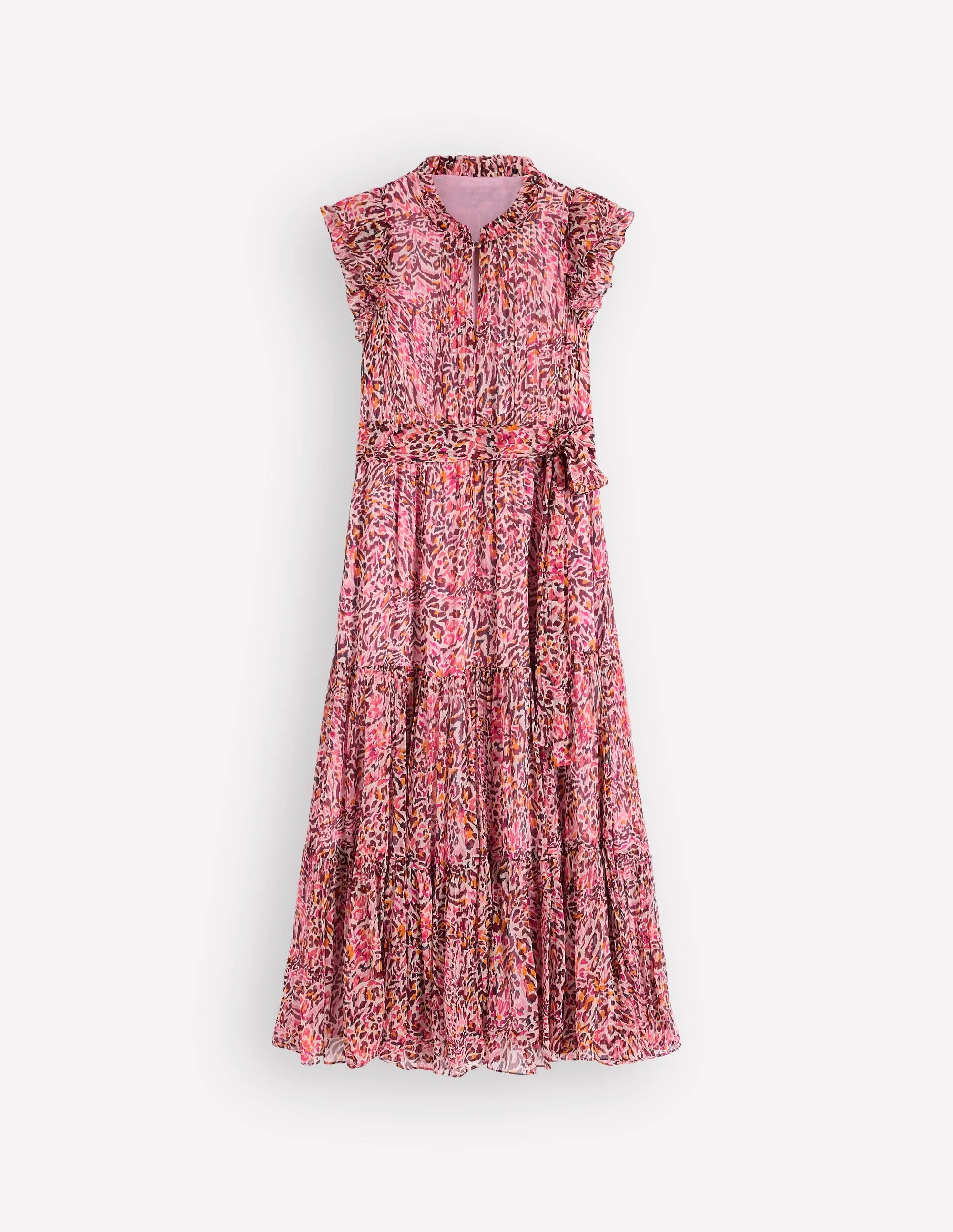 High Neck Sleeveless Dress-Multi Leopard Flow - 1