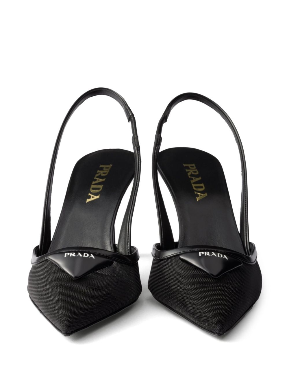 75mm mesh slingback pumps - 5