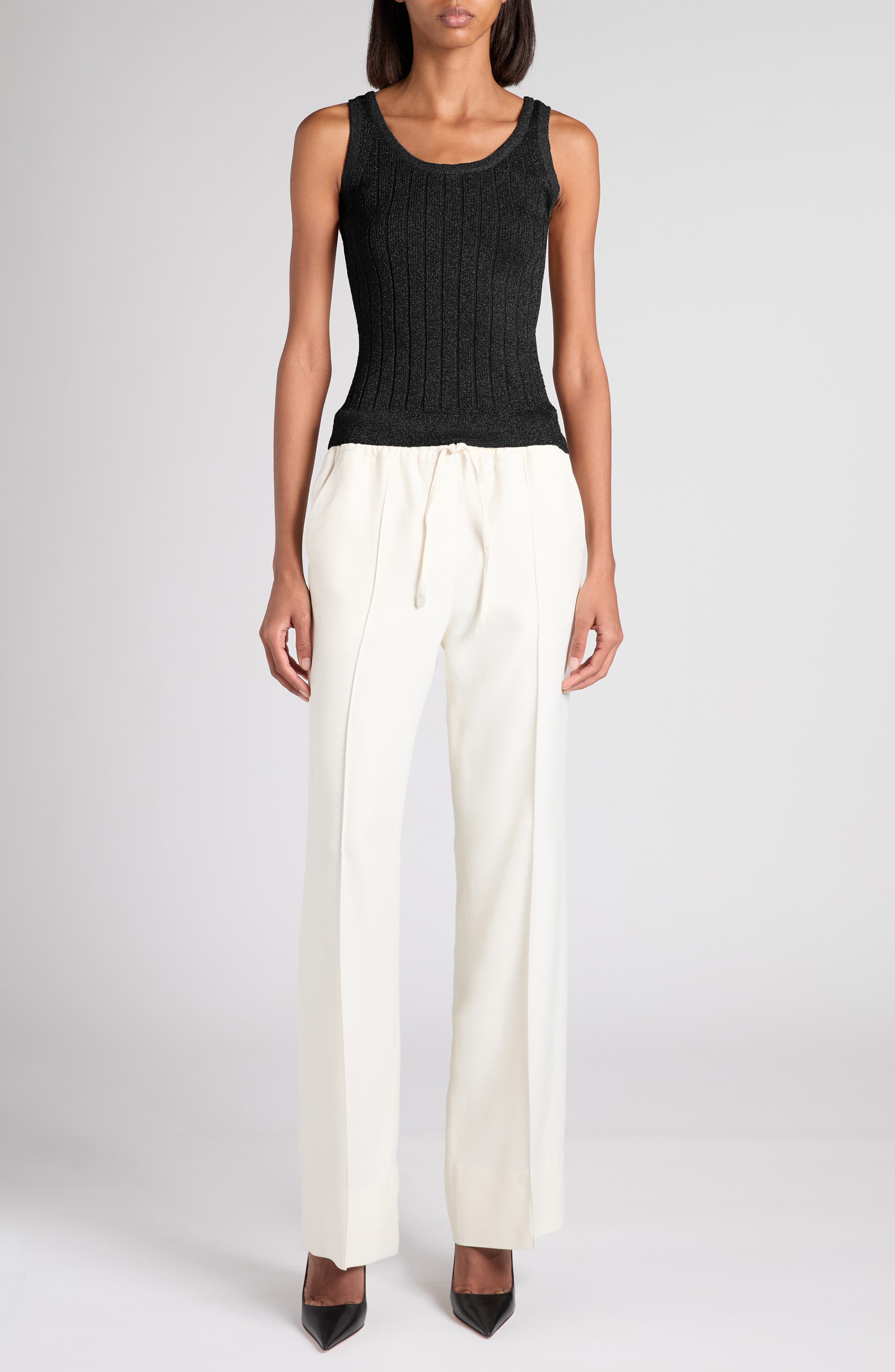 TOM FORD Tailored Viscose & Silk Twill Pants in Jb005 Cream at Nordstrom - 2