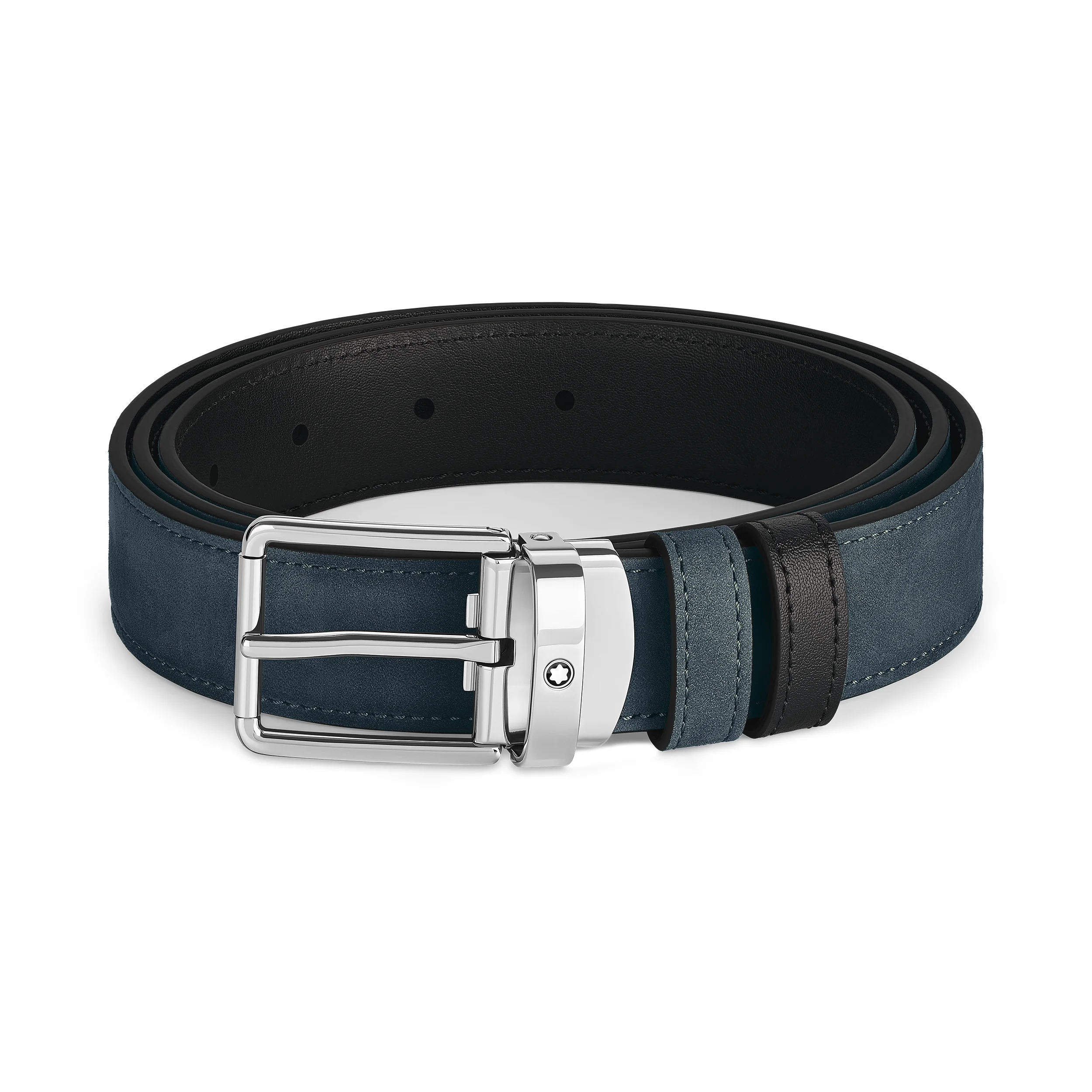 EVERYDAY BUCKLE VELVET BLUE/BLACK 30MM REVERSIBLE LEATHER BELT - 1