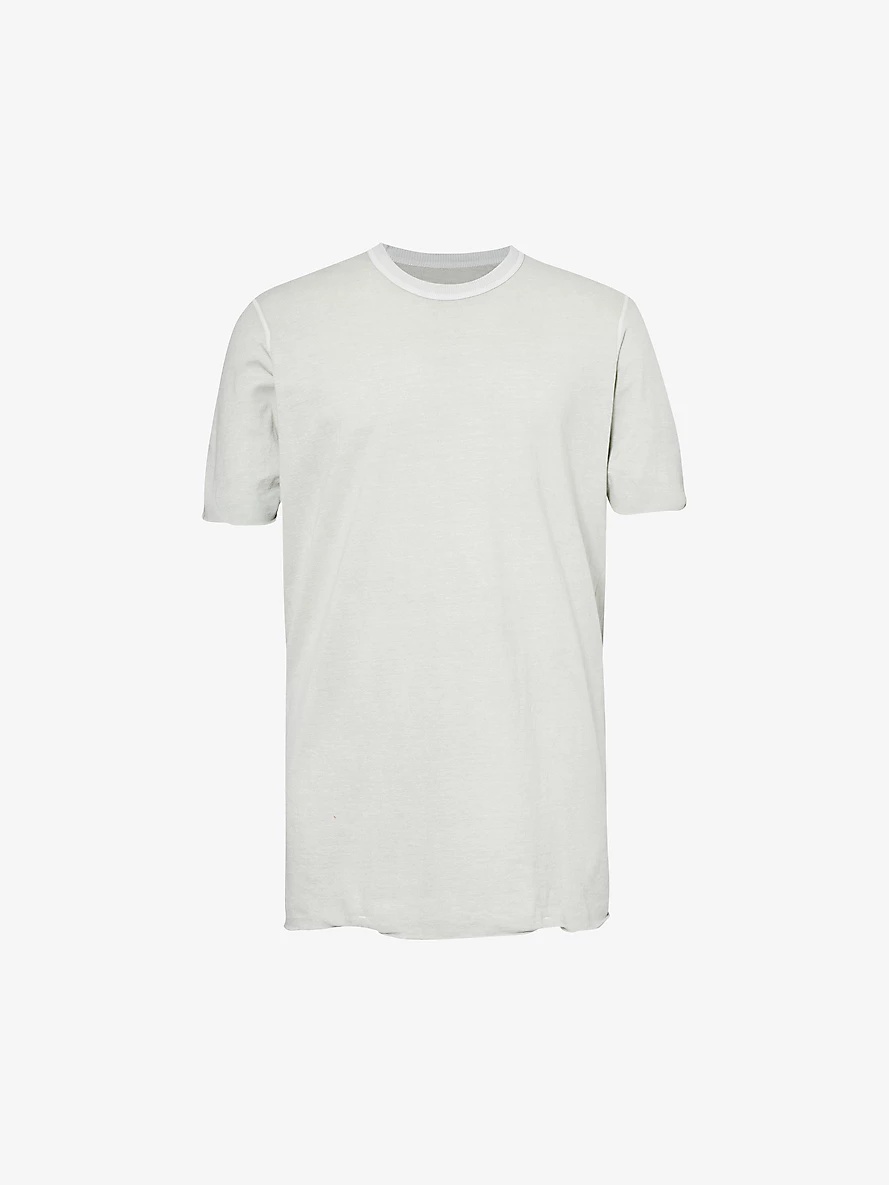 Exposed-seam raw-trim cotton T-shirt - 1