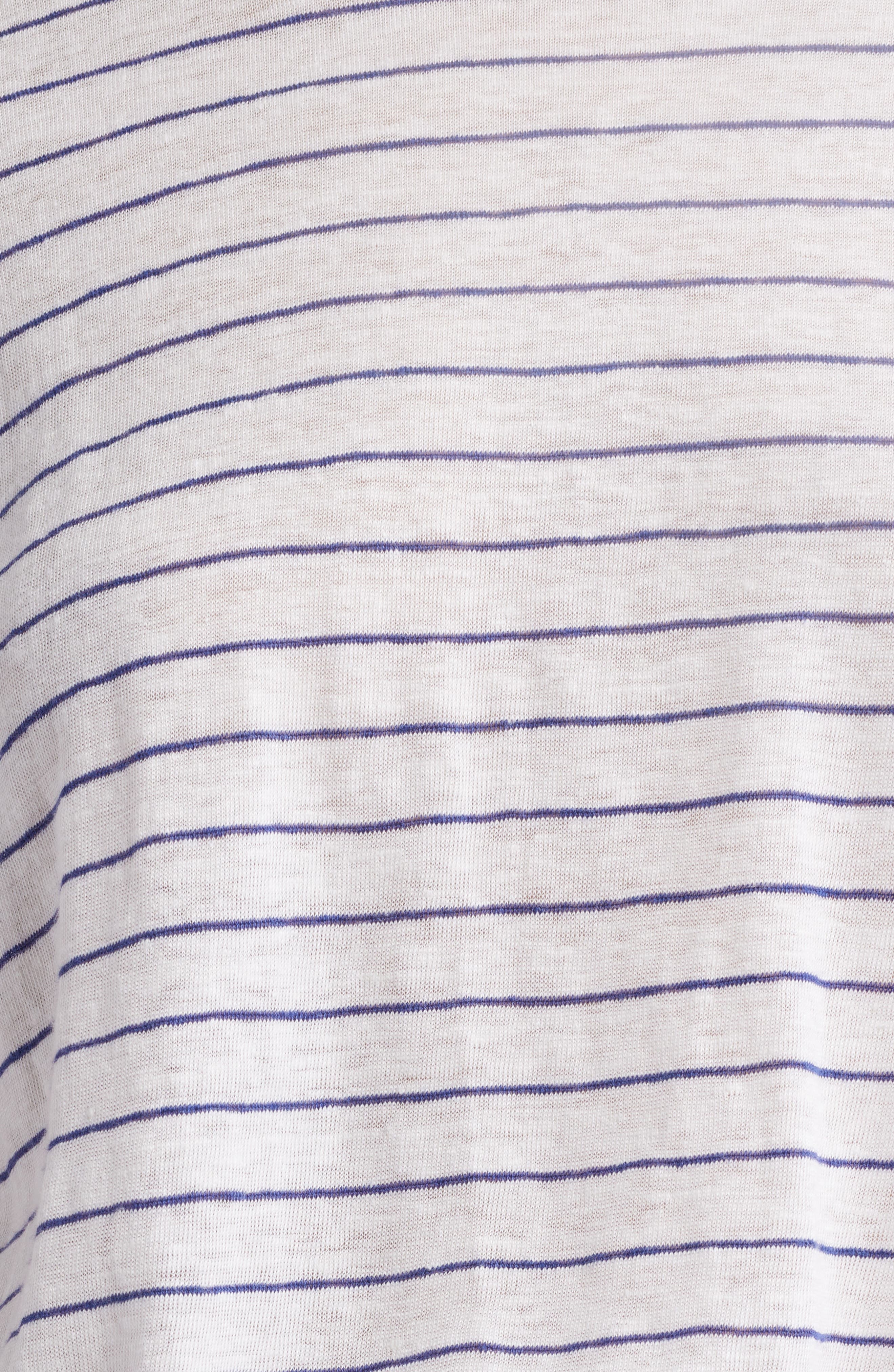 FRAME The Stripe Linen Baby T-Shirt in Navy Multi at Nordstrom - 6