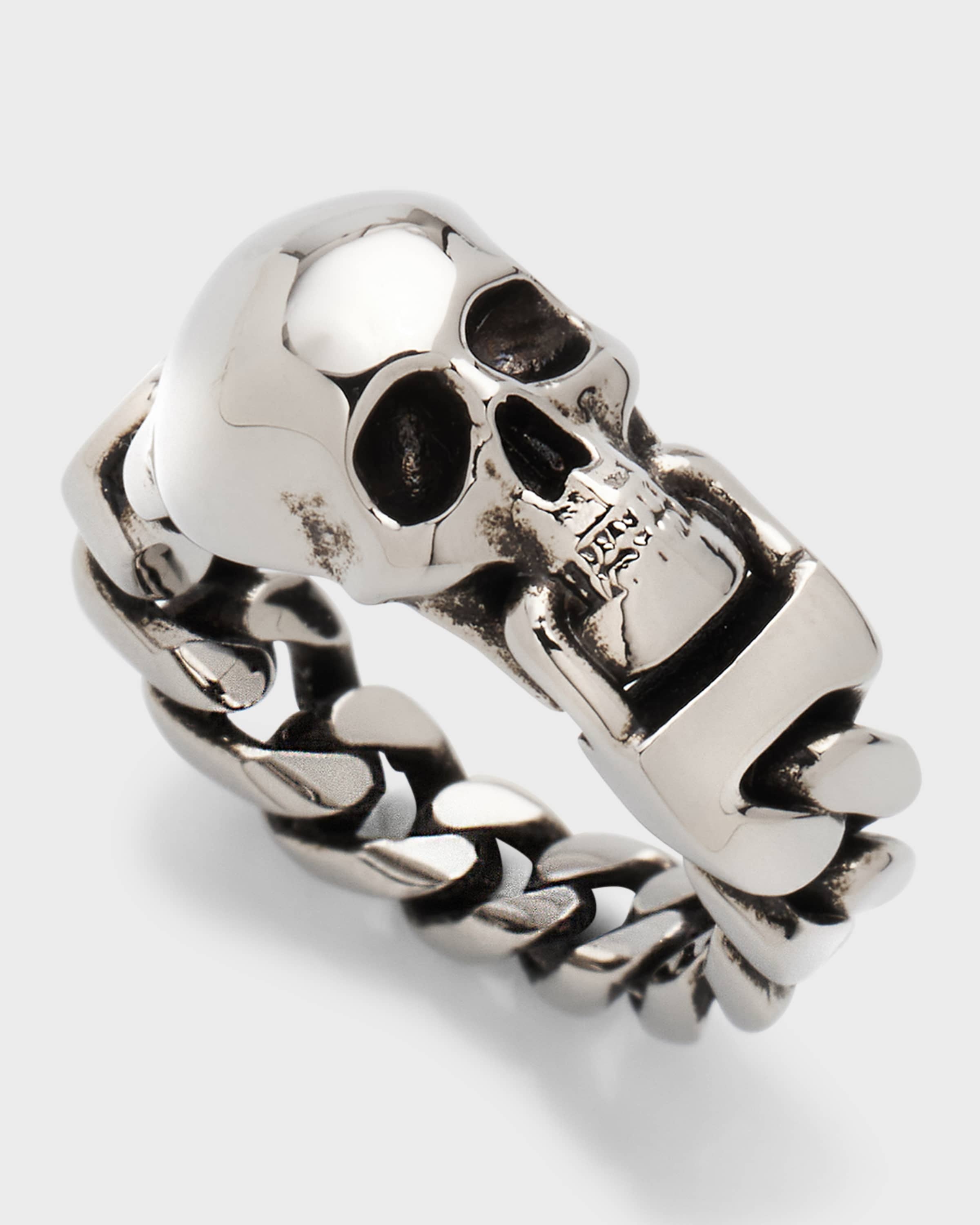 Men's Skull Curb Chain Ring - 4
