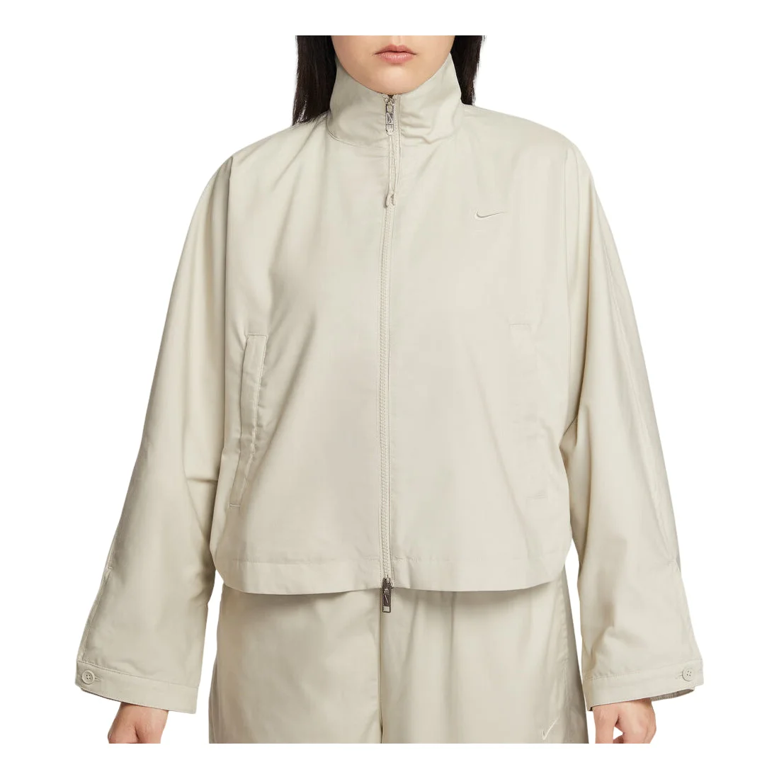 (WMNS) Nike Sportswear Windbreaker Jacket Loose Fit Asia Sizing 'Light Bone Heather' IF5452-072 - 1