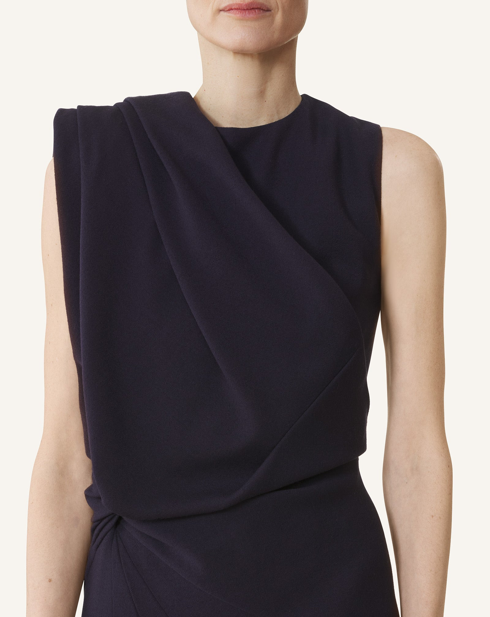 DRAPED SHOULDER DRESS - 5