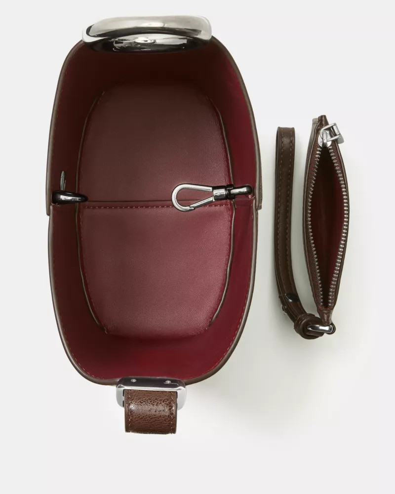 Halo Glazed Leather Mini Bucket Bag 9