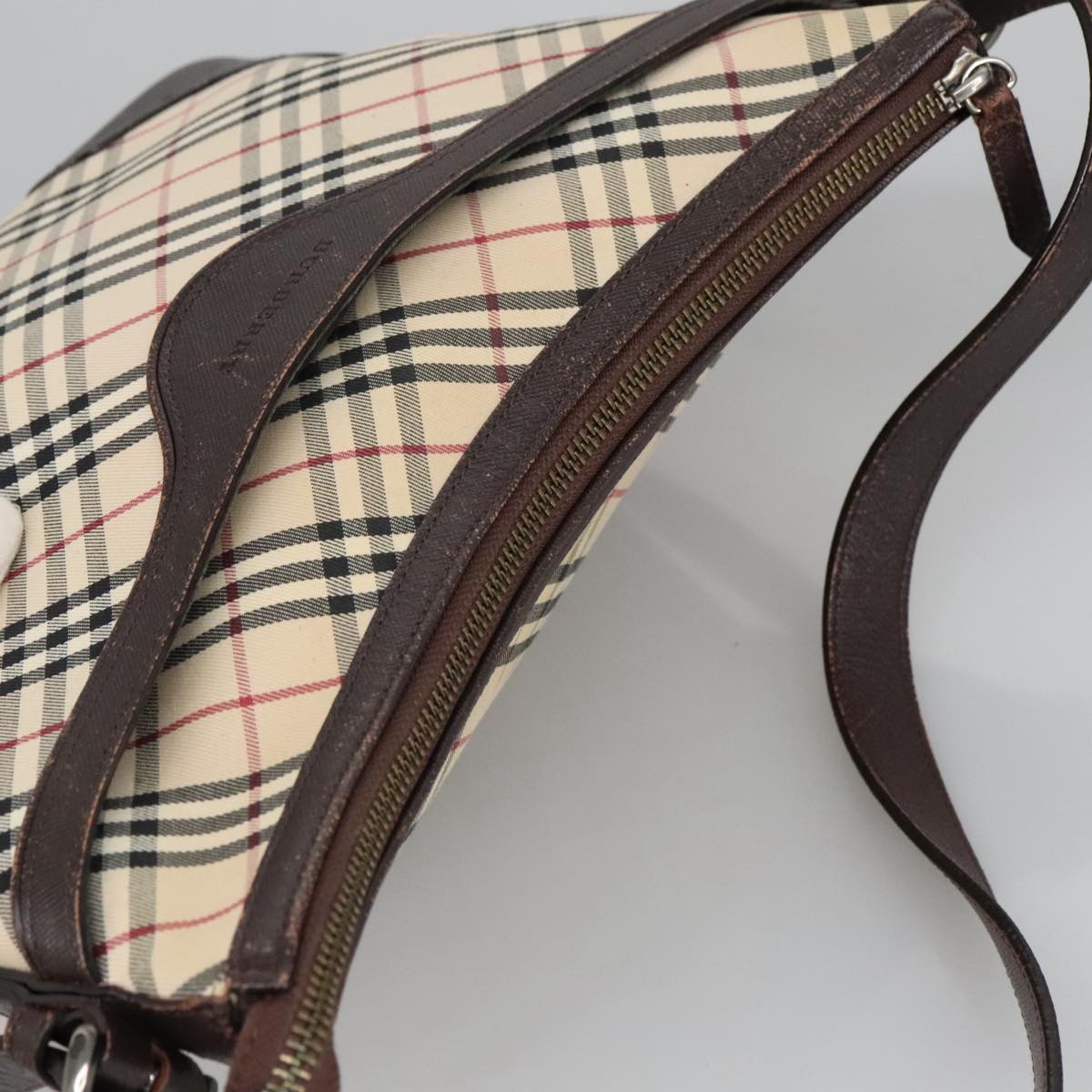Burberry Nova Check Shoulder Bag Canvas Leather Beige - 6