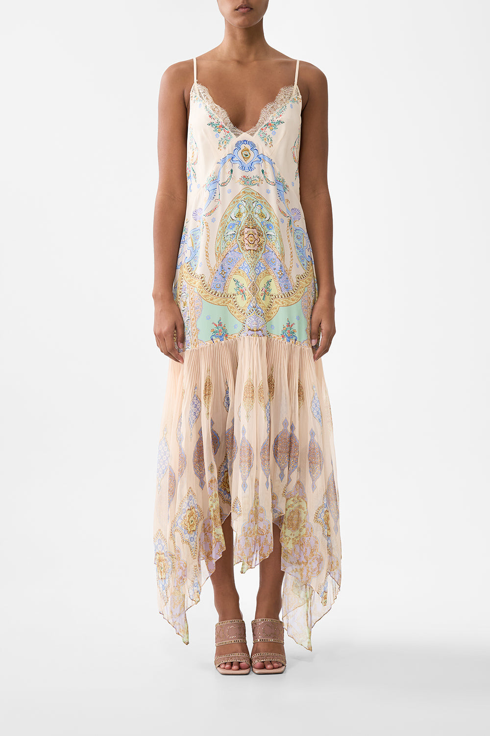 MINIMAL SLIP WITH PLEATED CHIFFON SKIRT - 2