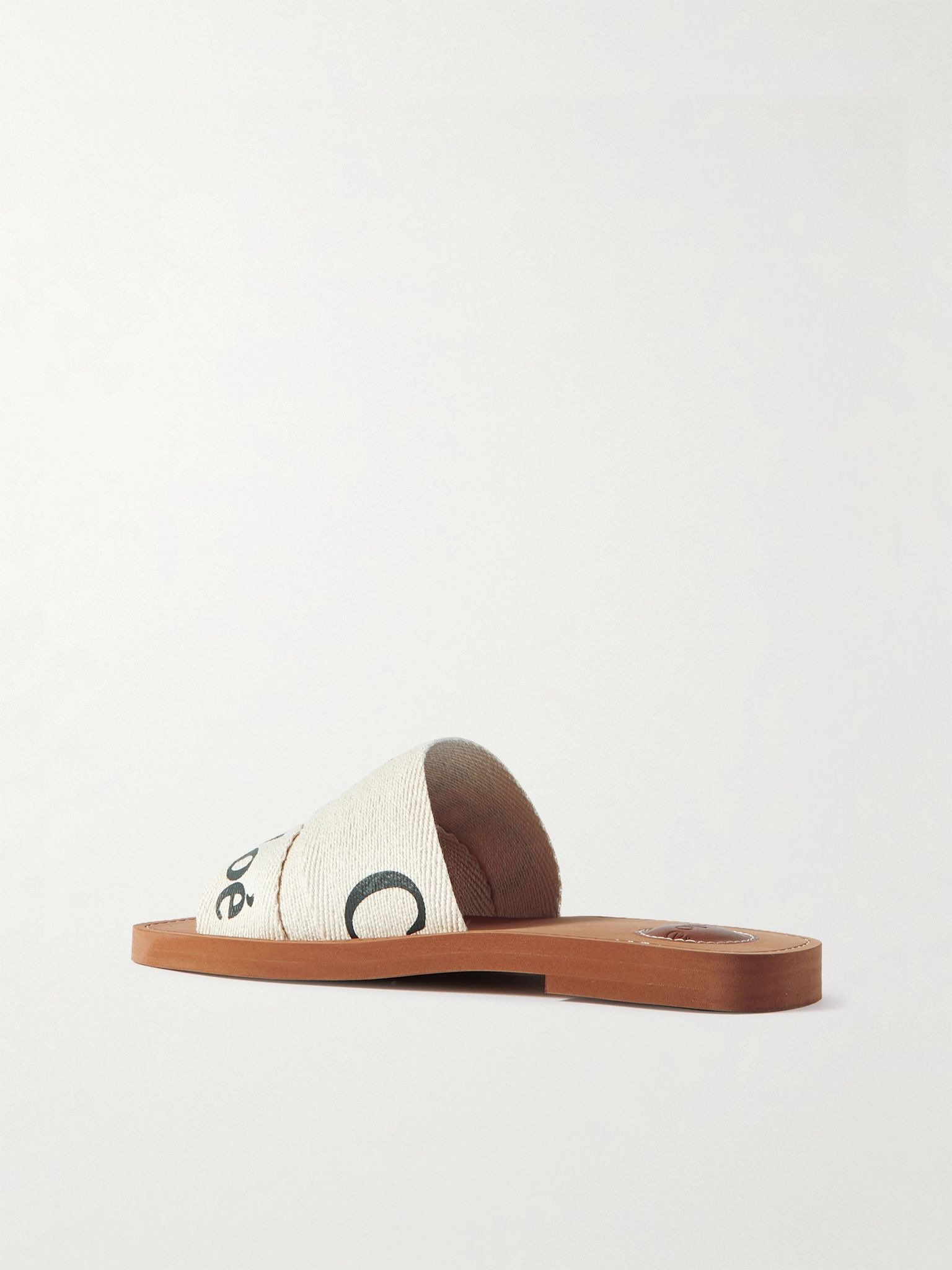 Woody logo-print canvas slides White - 3