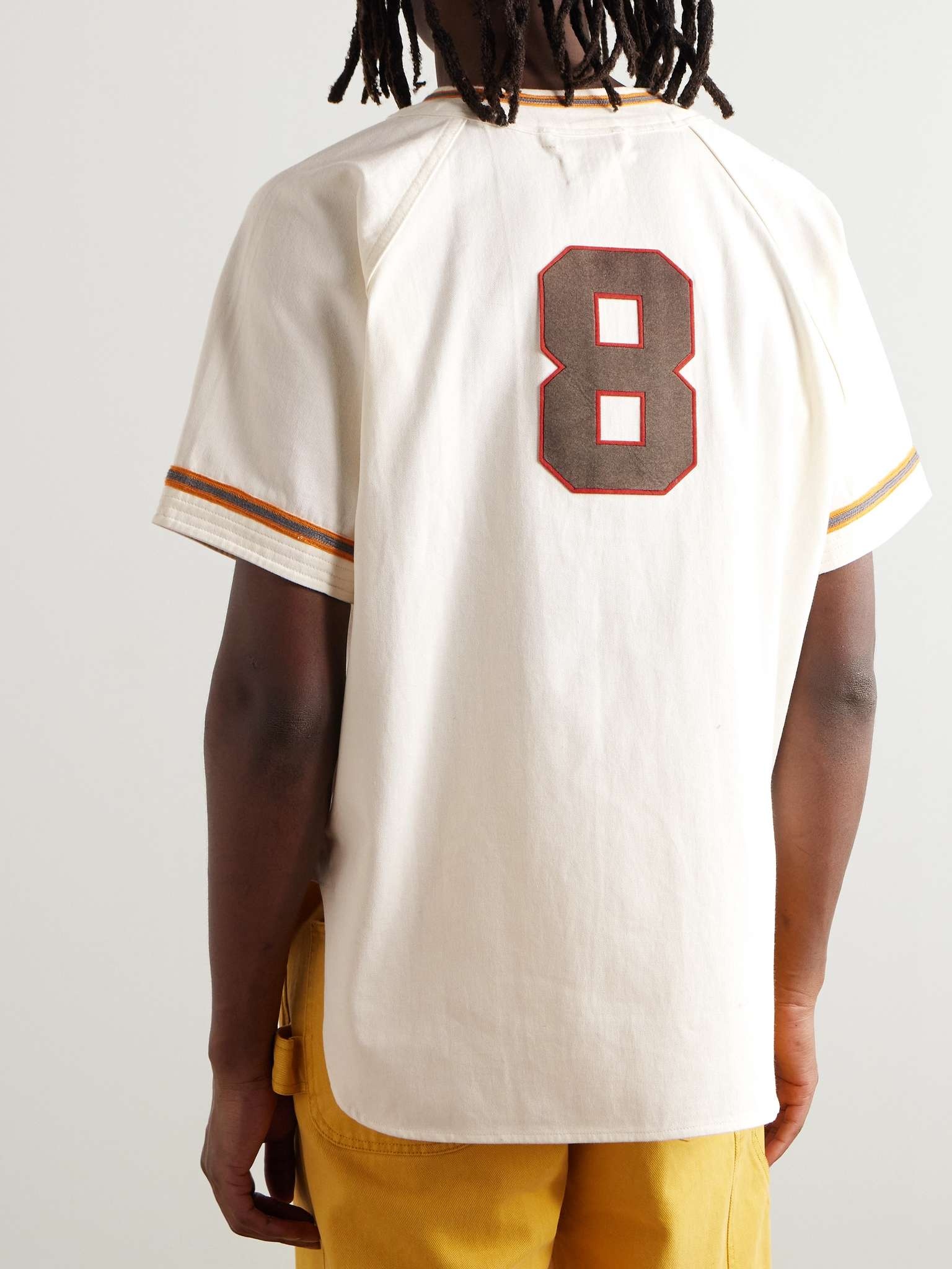Logo-Embroidered Appliquéd Cotton-Drill Baseball Shirt - 3