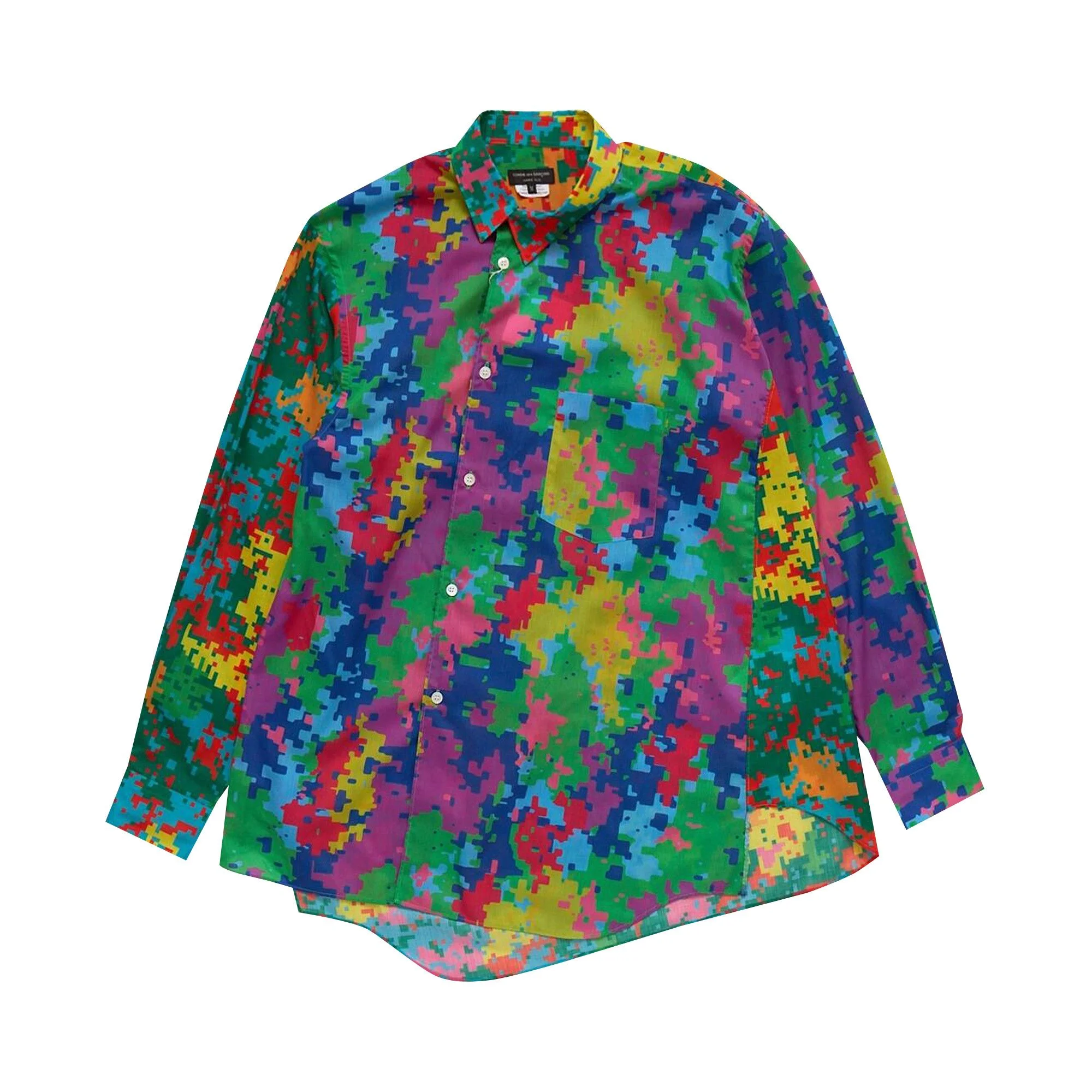 Comme des Garçons Homme Plus Lawn Camo Print Asymmetrical Shirt 'Multicolor' - 1