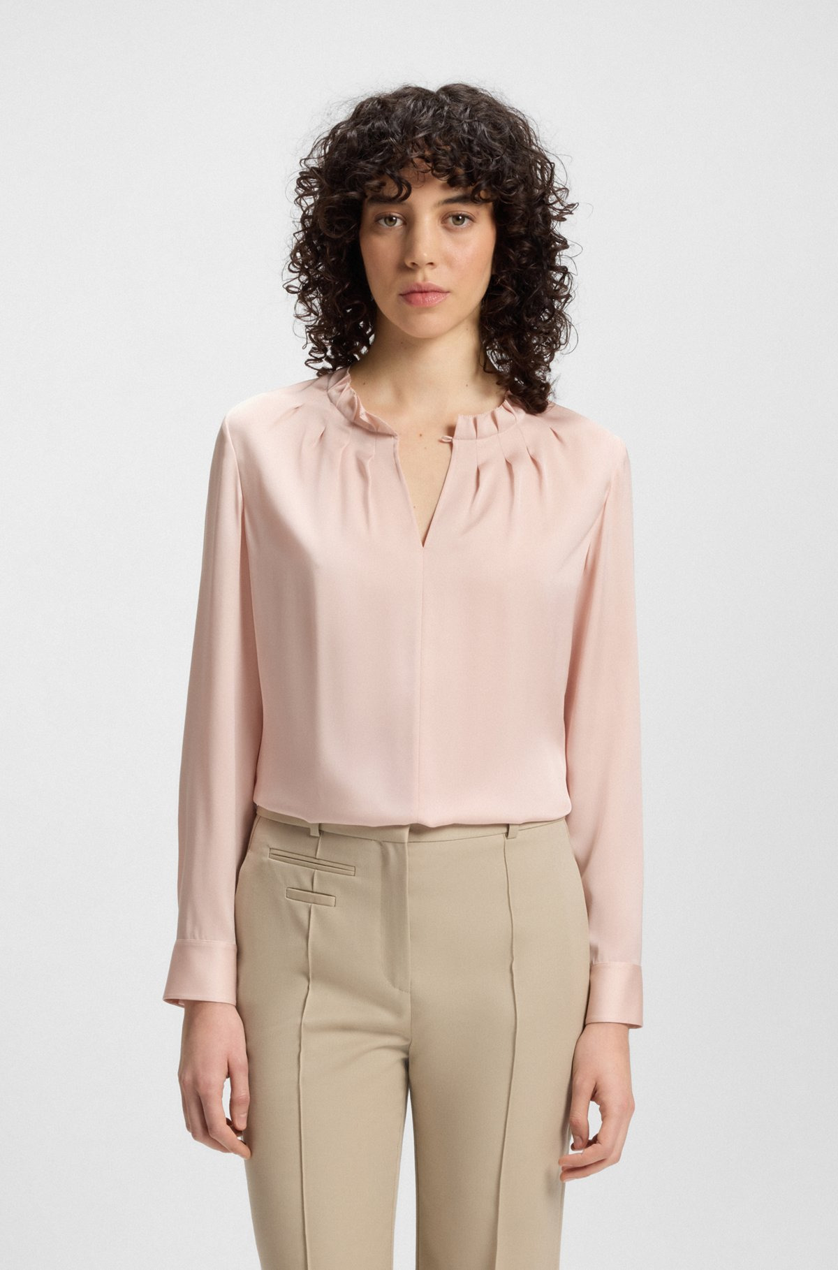 REGULAR-FIT BLOUSE IN STRETCH SILK - 2