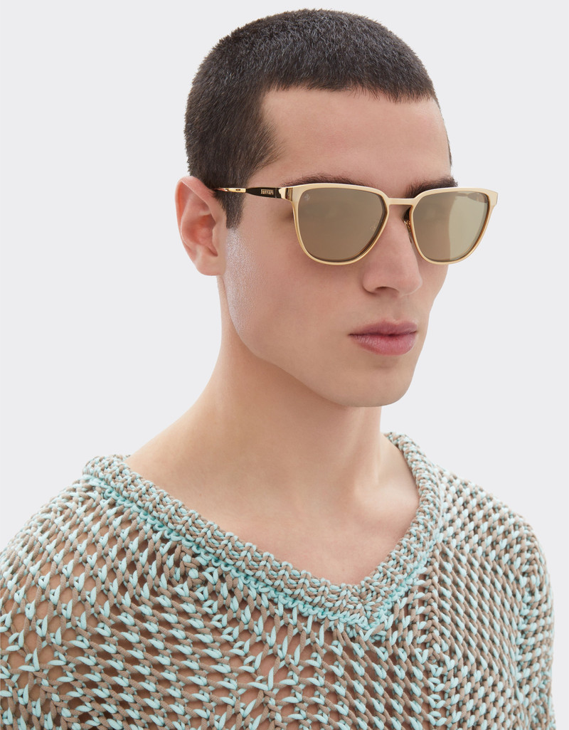 Ferrari Ferrari sunglasses in gold-colored metal with gold mirrored lenses outlook