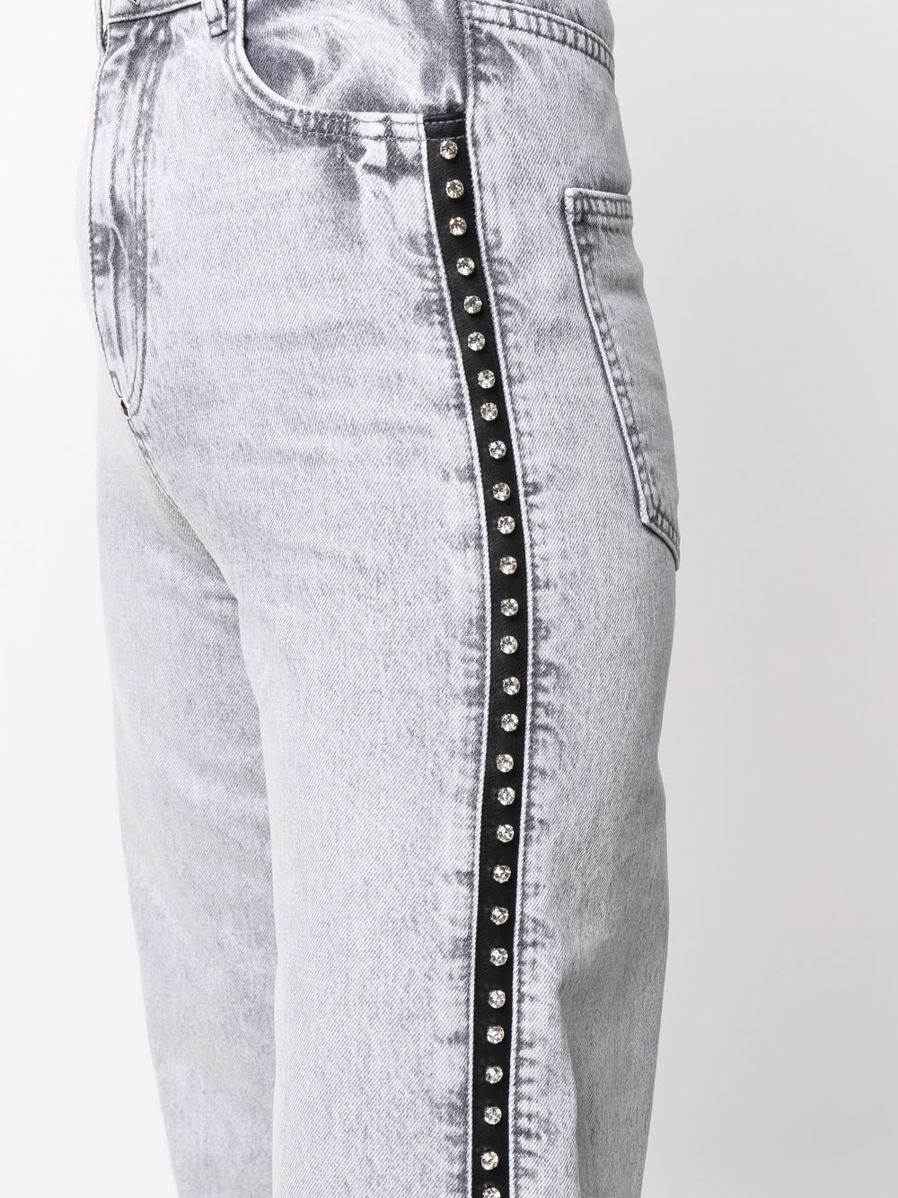 crystal-embellished wide jeans - 5
