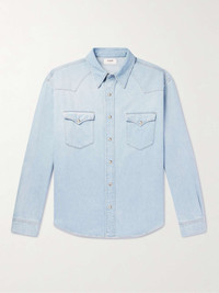 シャツ Celine \"Vintage Stone\" denim shirt CELINE Shirt in vintage stone indigo denim | 24s | REVERSIBLE