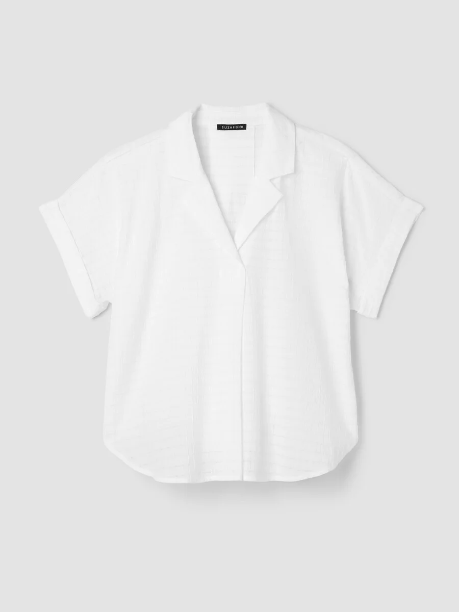 Organic Cotton Voile Box Notch Collar Shirt - 1