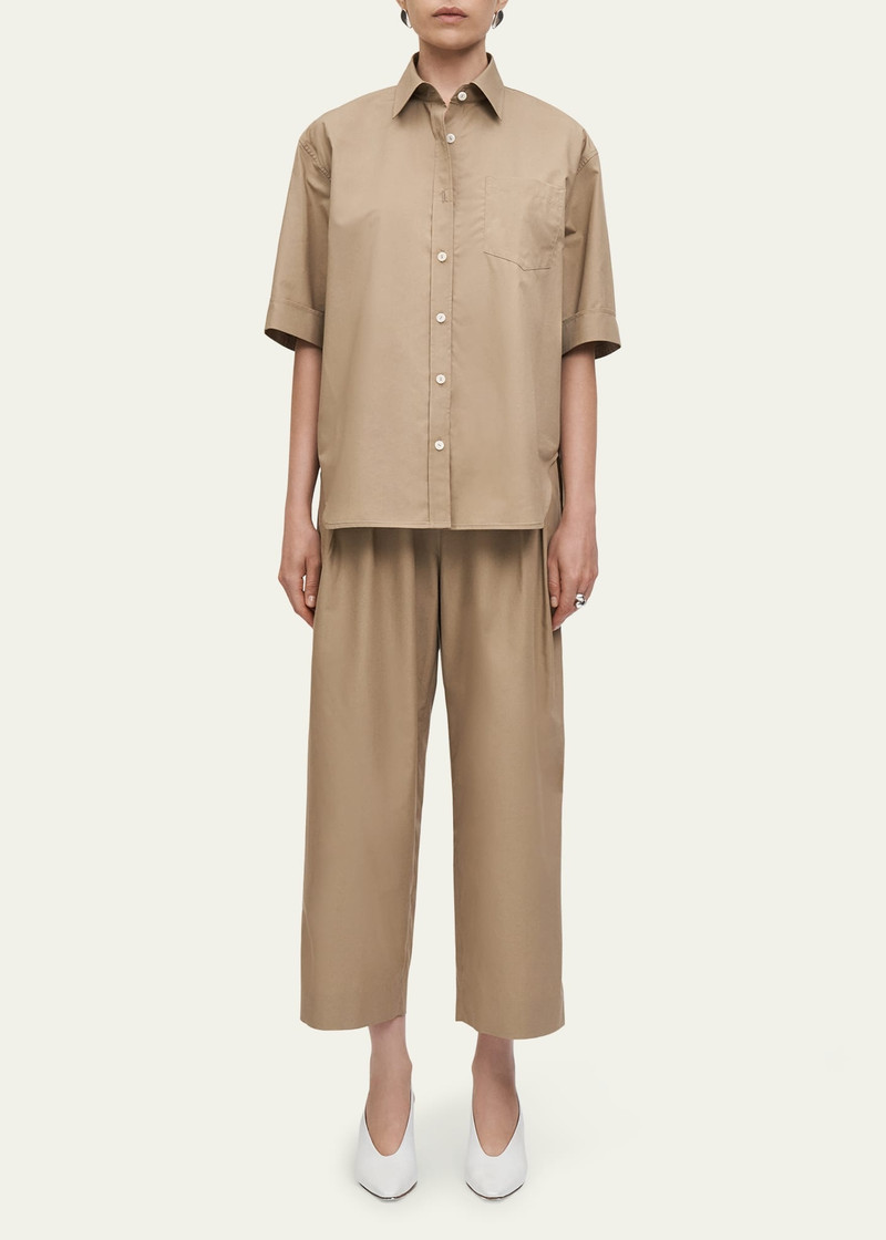 MARIA McMANUS Oversized Short-Sleeve Cotton Twill Shirt outlook