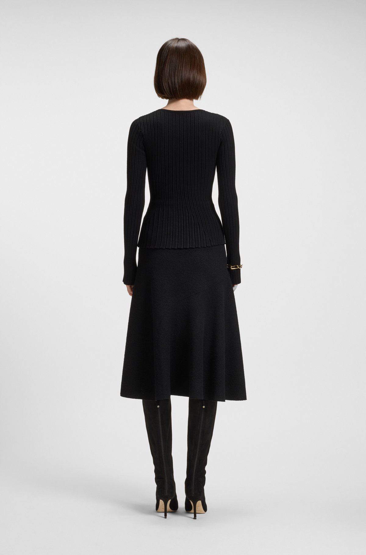 A-LINE SKIRT IN BOILED WOOL - 4