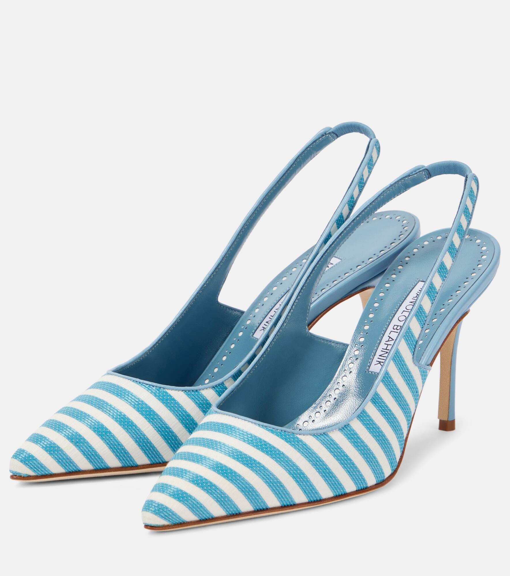 Allurafia 90 striped slingback pumps - 4