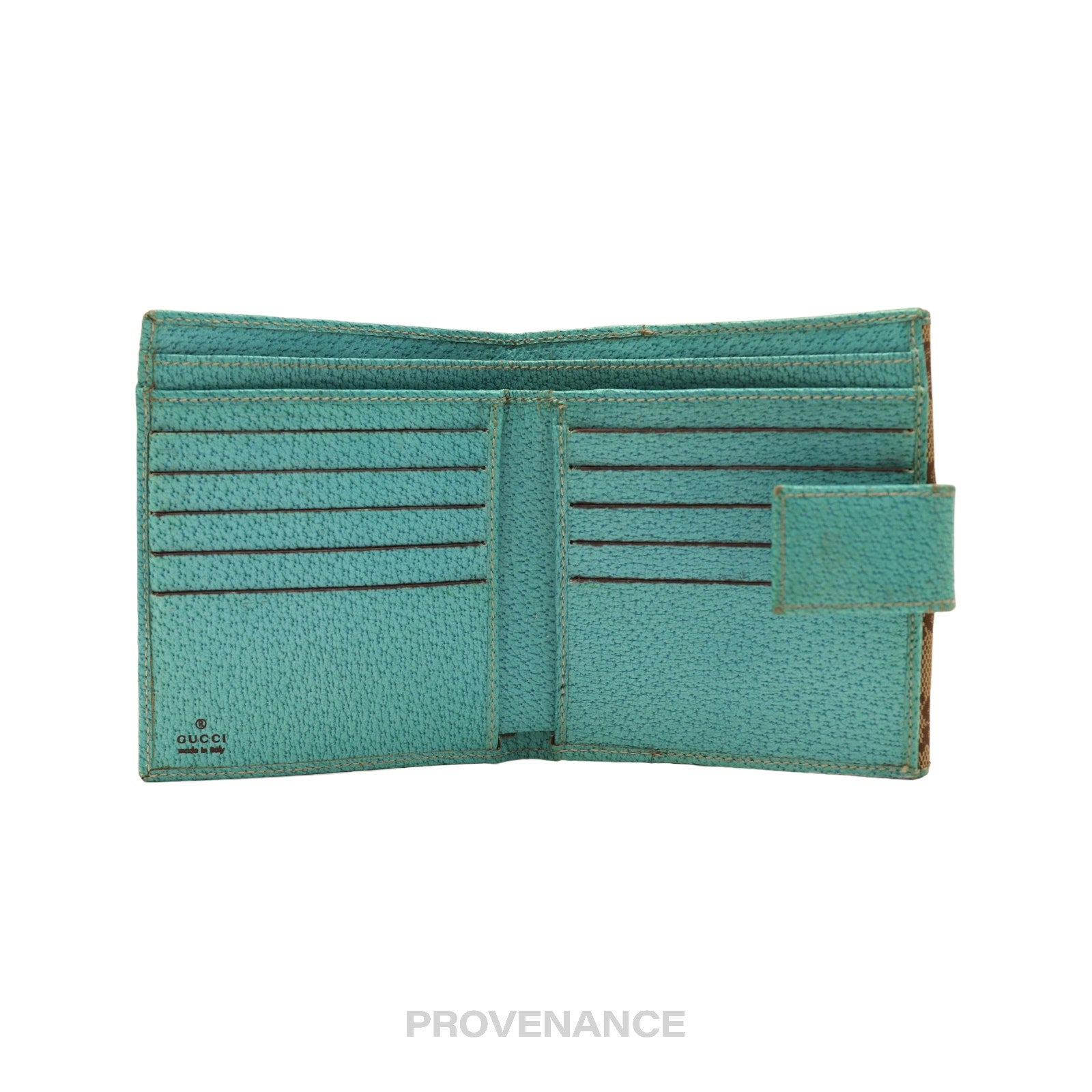 Gucci Bamboo Trifold Wallet - GG Canvas Turquoise - 5