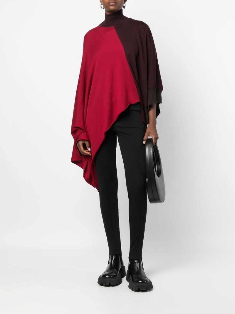 asymmetric colour-block wool jumper - 2