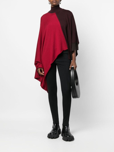 Y's asymmetric colour-block wool jumper outlook
