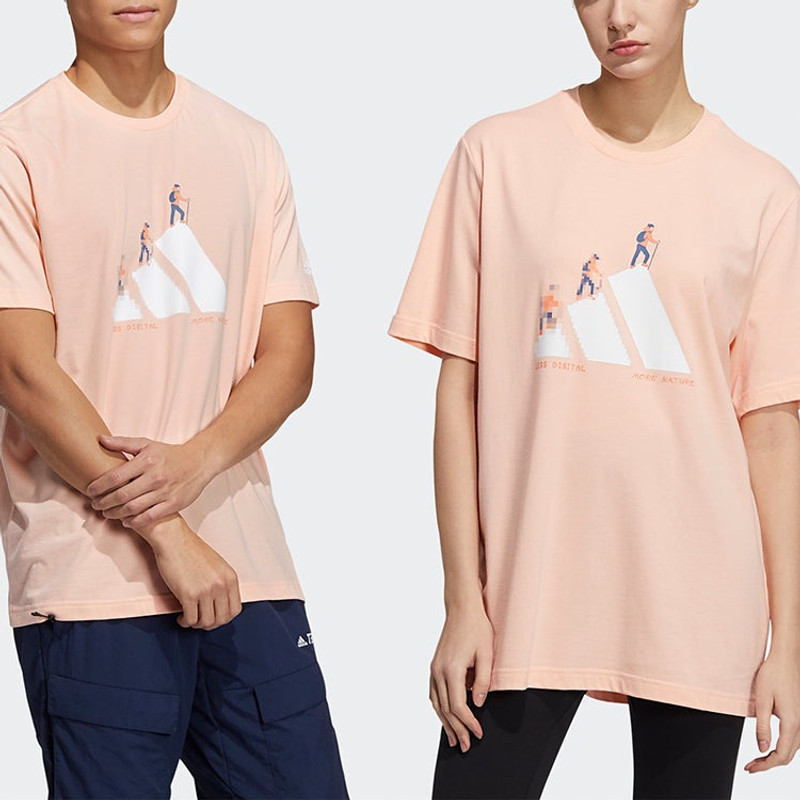 adidas adidas Unisex Printing Round-neck Pink GN7323 outlook
