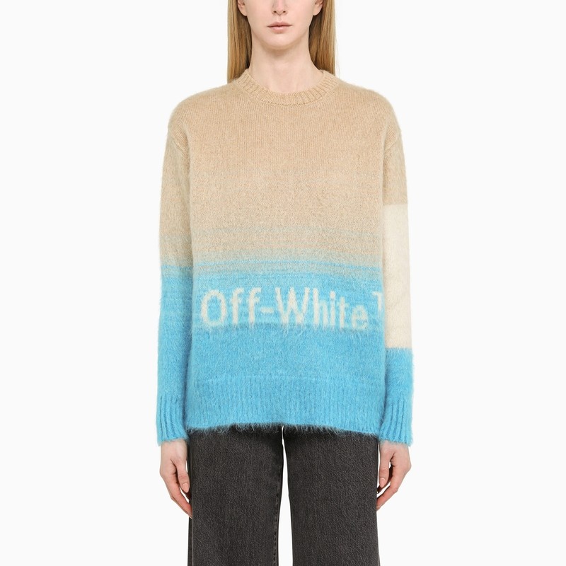 Beige/blue mohair jumper - 1