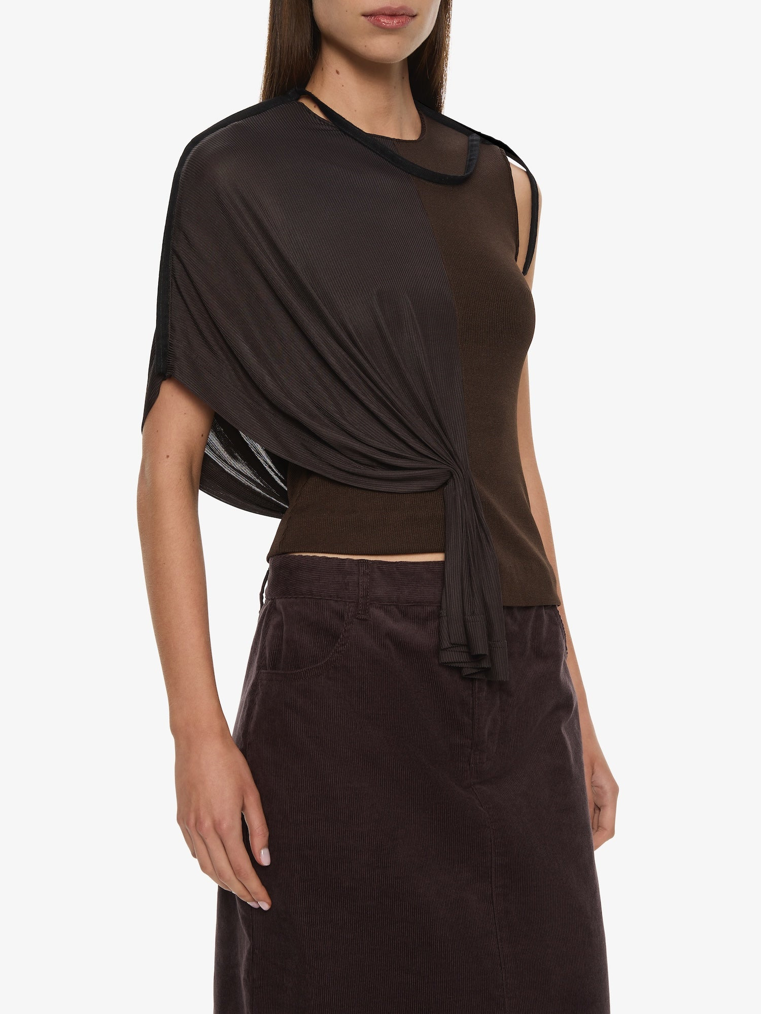 Corduroy Tailored Column Skirt - 3