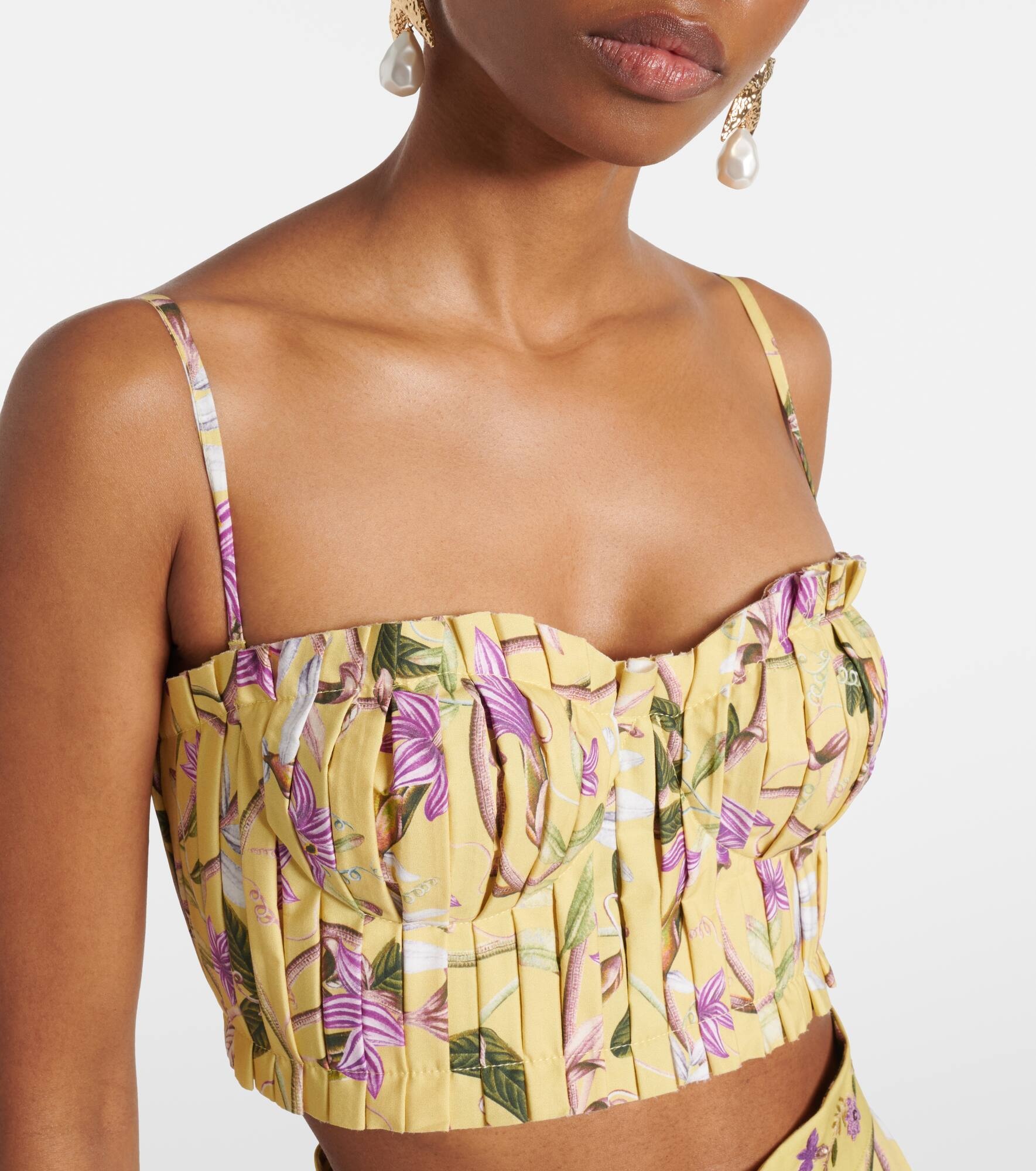 Morgina floral cotton bustier - 4