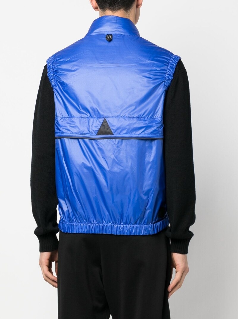 logo-patch quilted gilet - 4