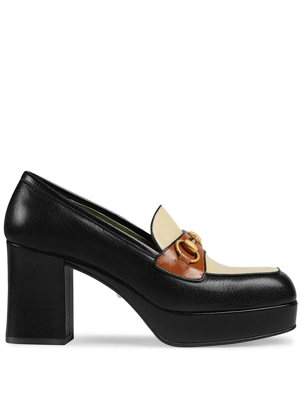 Leather platform loafer with Horsebit - 1