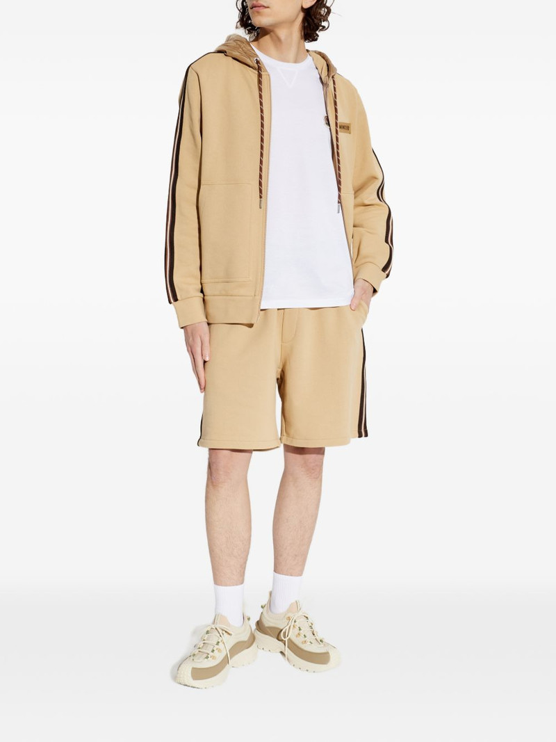 Moncler drawstring-detail striped cotton shorts outlook