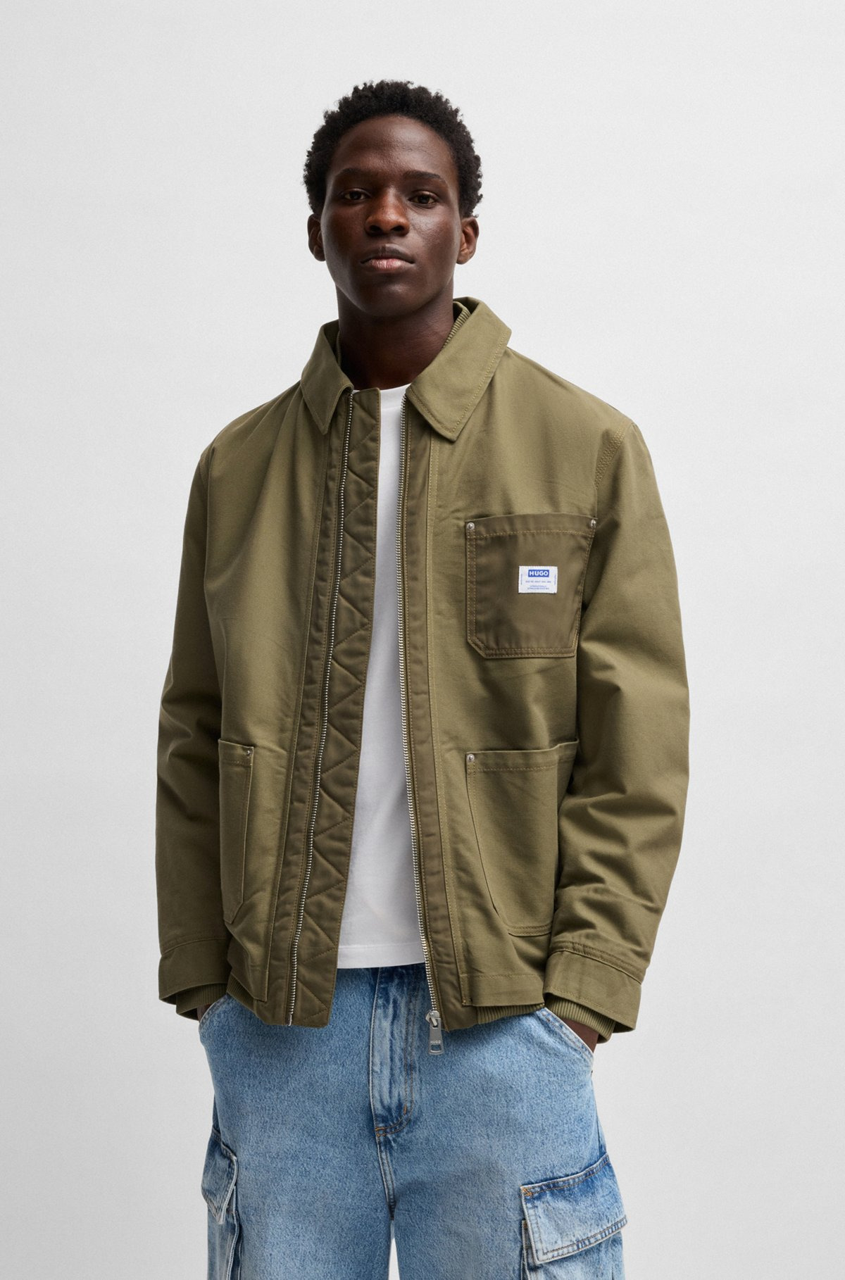 RELAXED-FIT PADDED JACKET IN COTTON WITH RIBBED TRIMS - 2