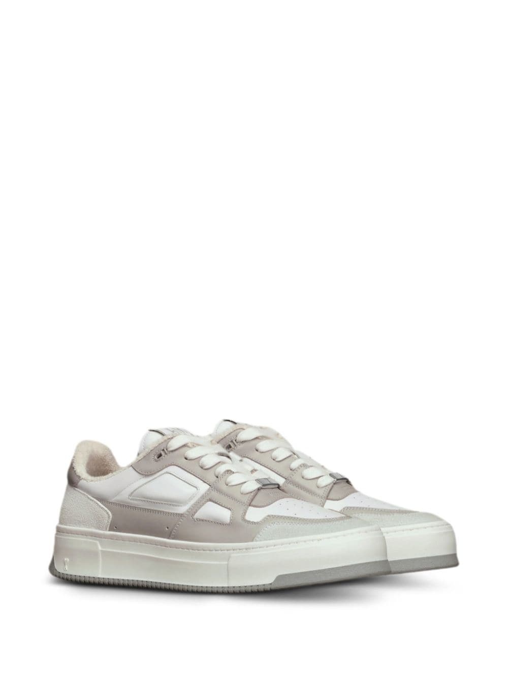 panelled lace-up sneakers - 2