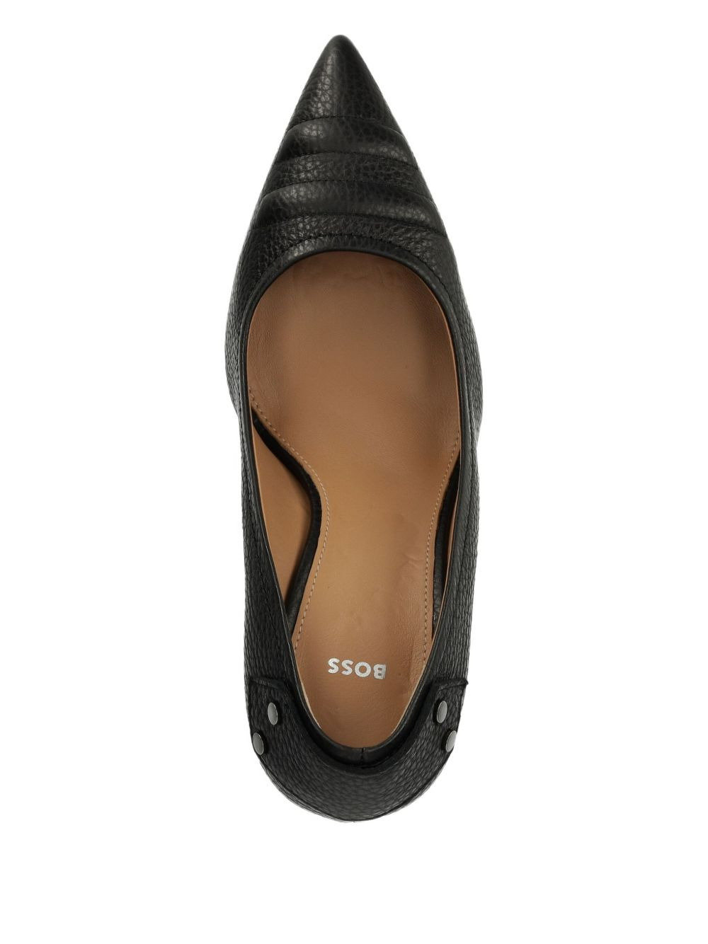 95mm textured-leather pointed-toe heeled pumps - 3