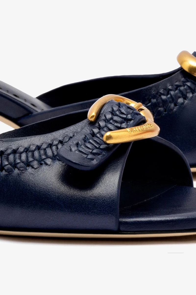 Verona Mule In Navy Leather 4