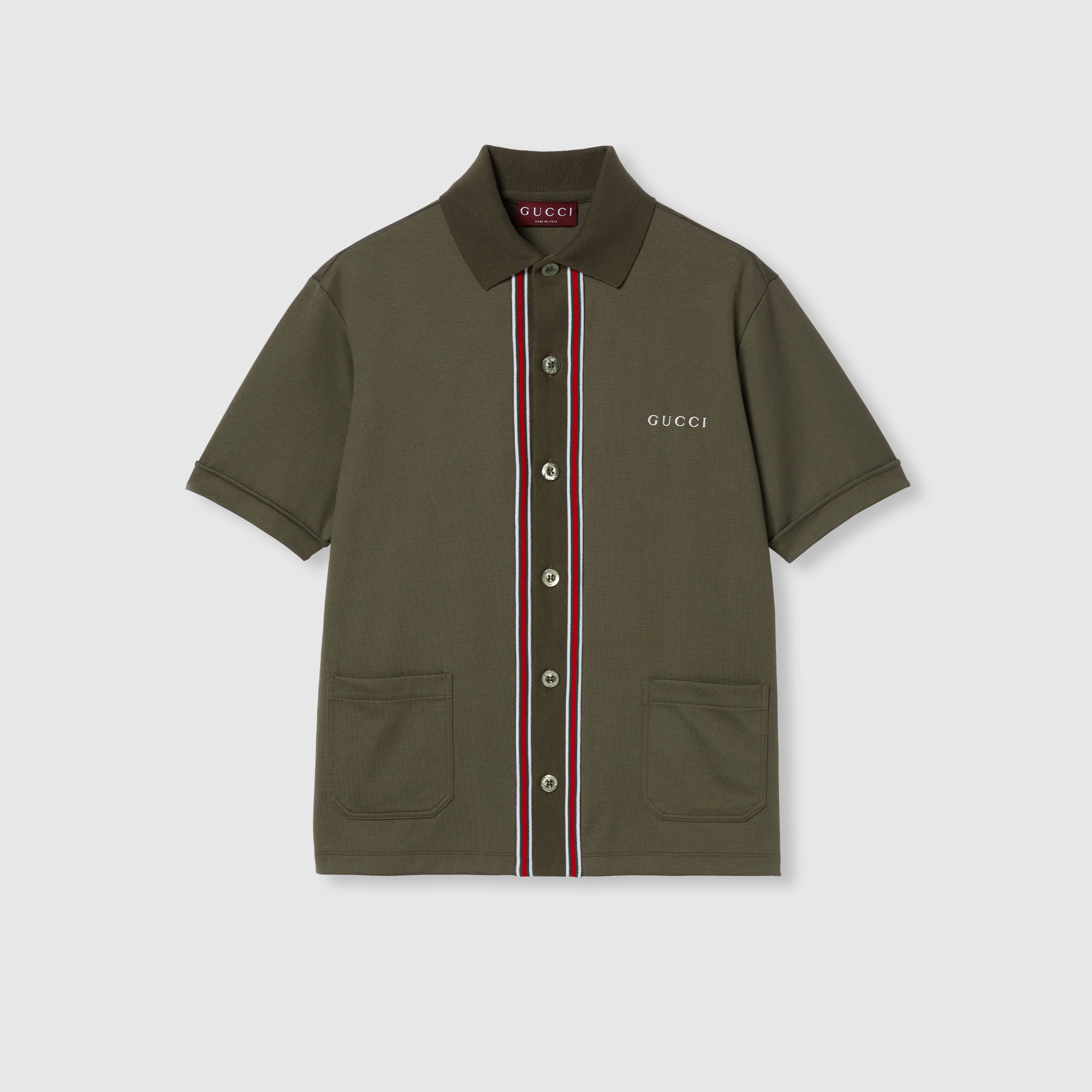 Cotton piquet polo shirt with embroidery - 1