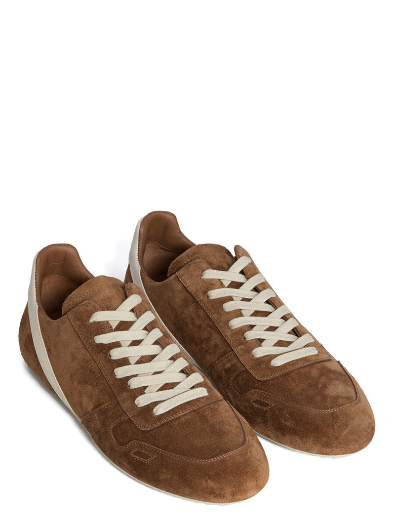 Leather-Trimmed Suede Sneakers Light brown 6