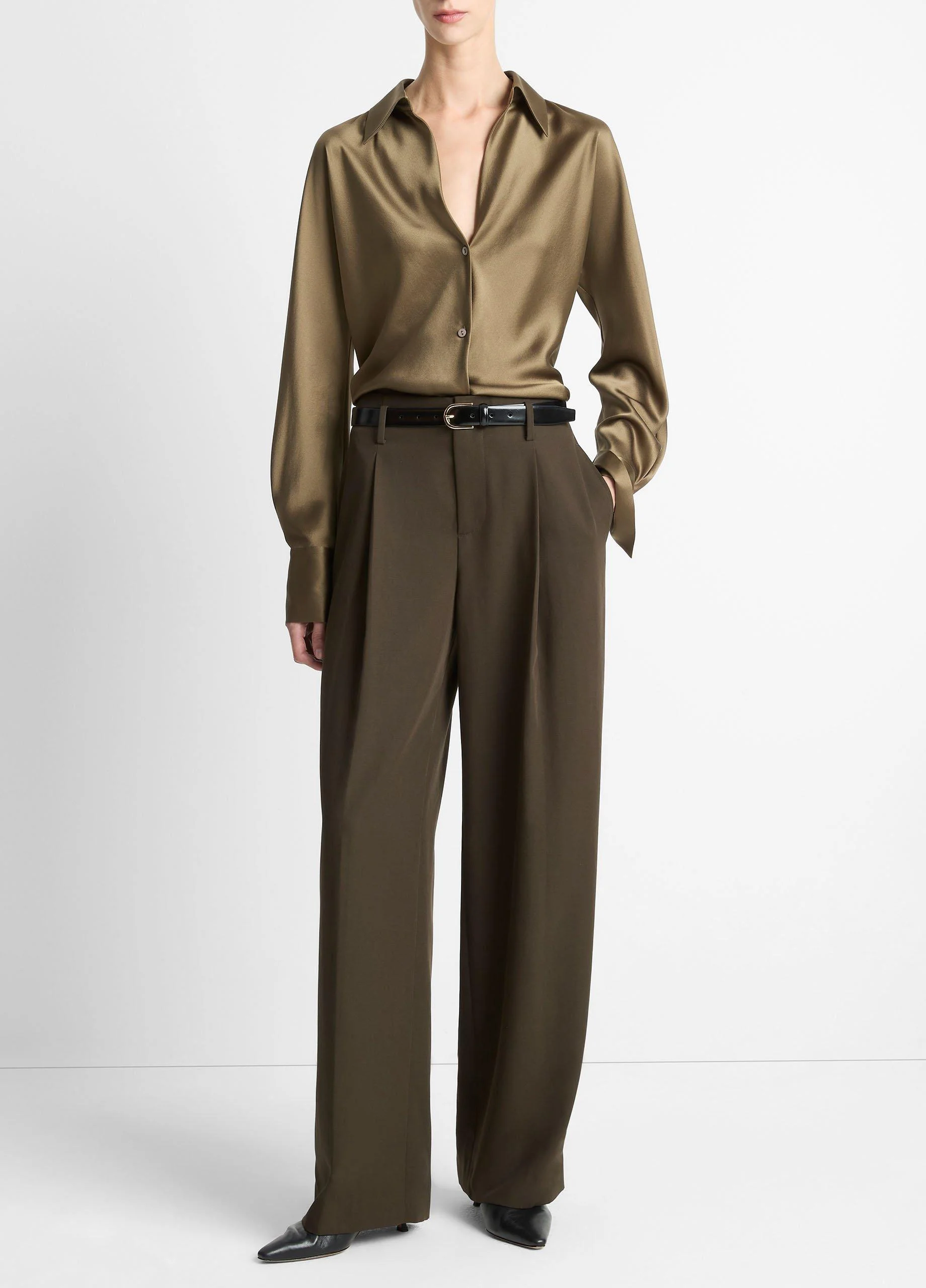 High-Waist Pleated Trouser - 1