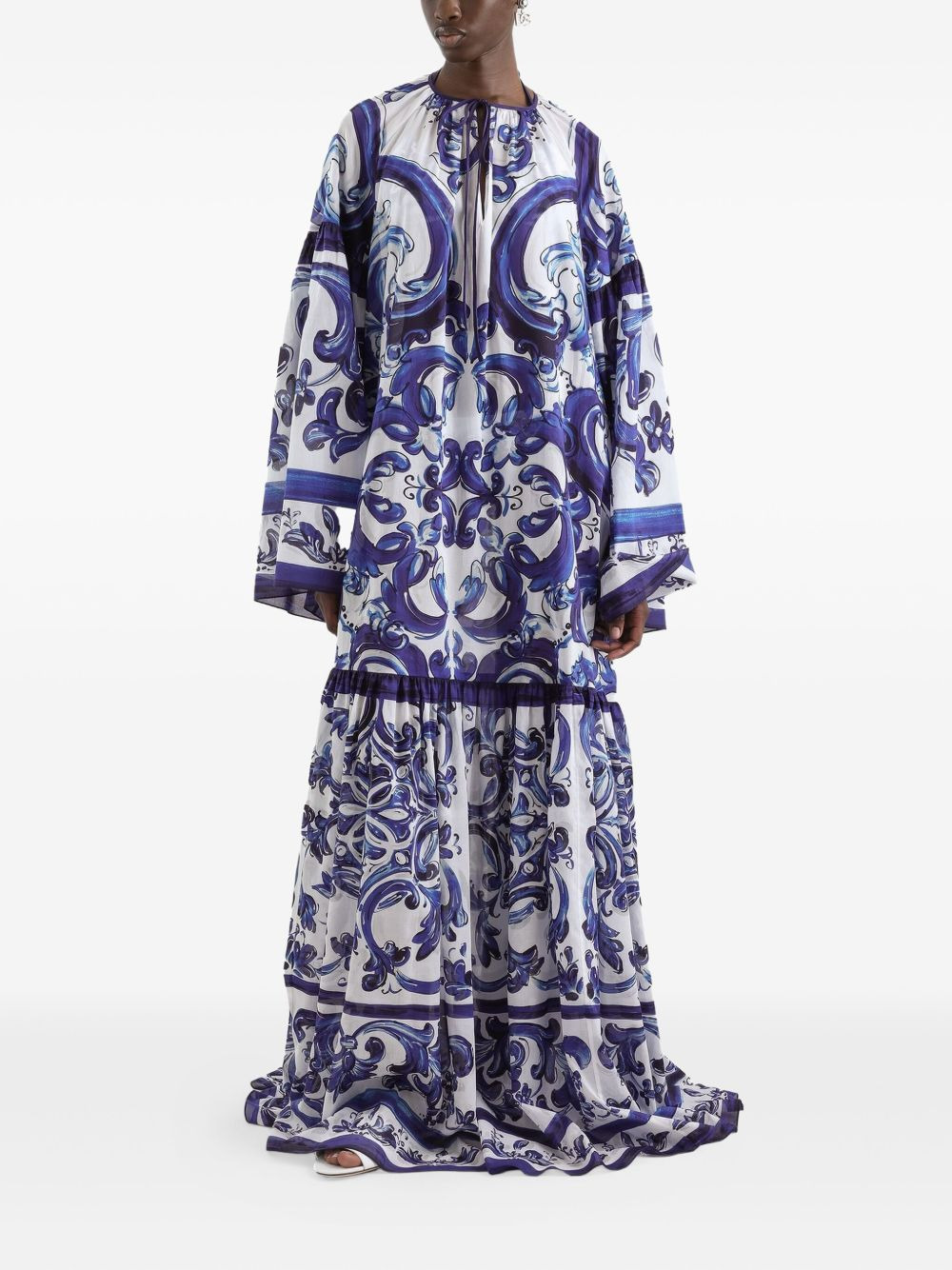 Majolica-print tiered maxi dress - 2