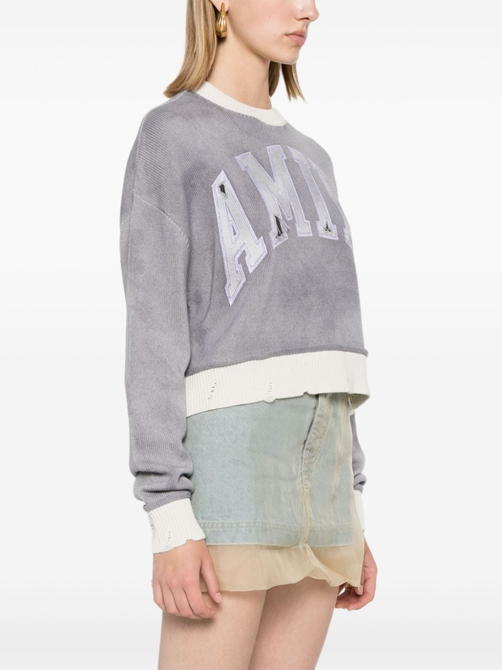 Vintage cashmere cropped jumper - 3