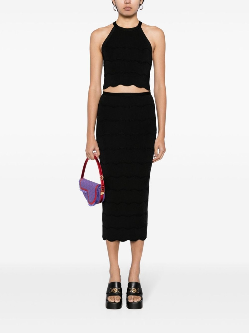 PATOU Wave Milano-knit pencil skirt outlook